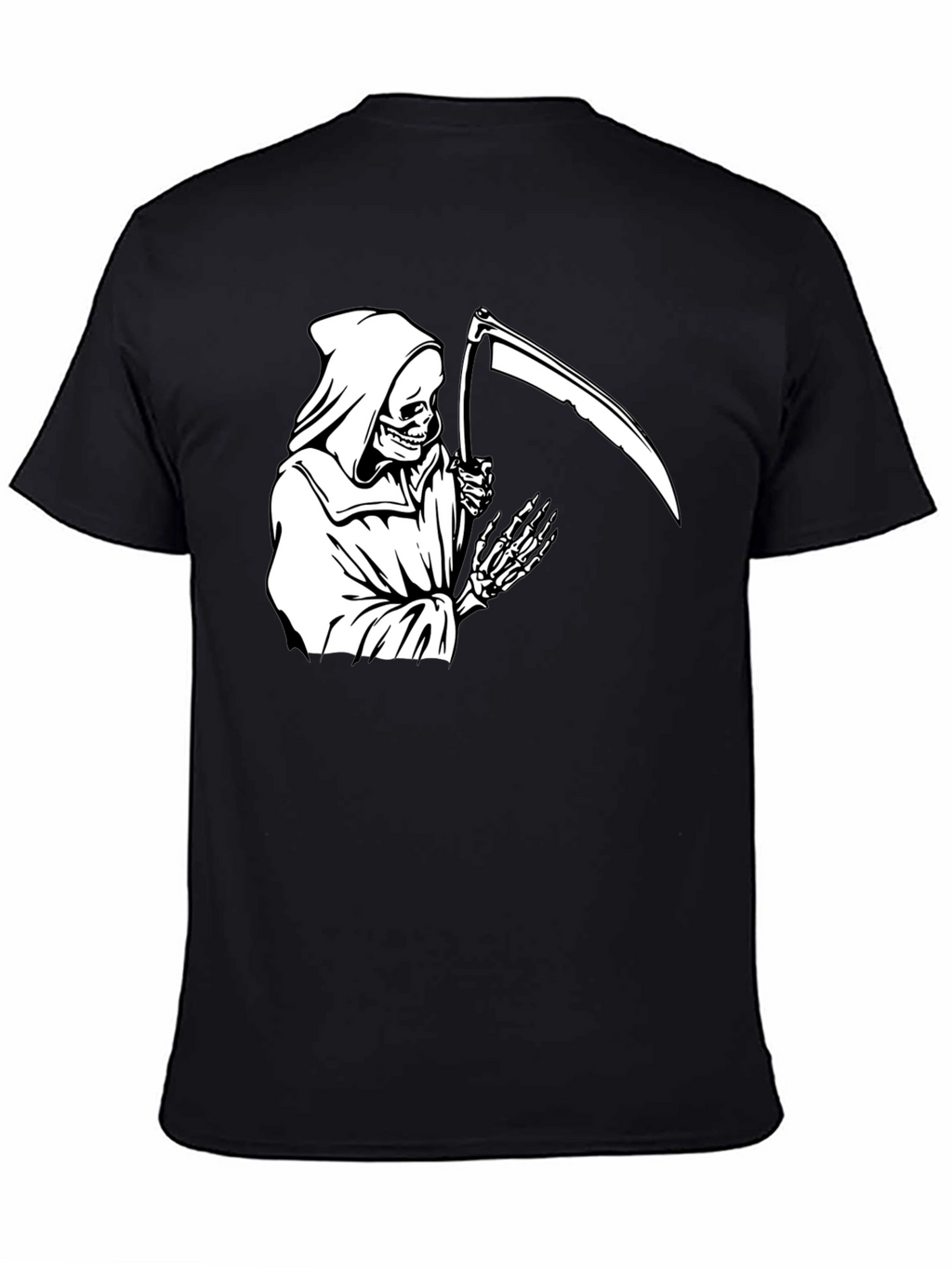 Grim Reaper Graphic Tee - Black Cotton T-Shirt