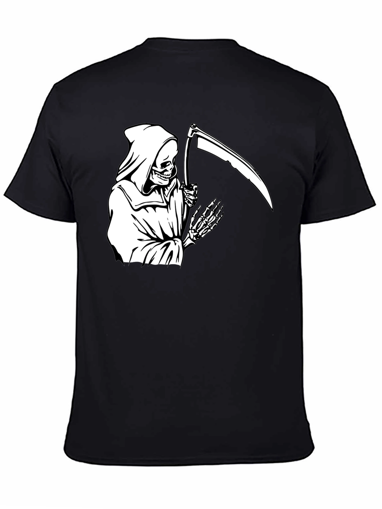 Grim Reaper Graphic Tee - Black Cotton T-Shirt