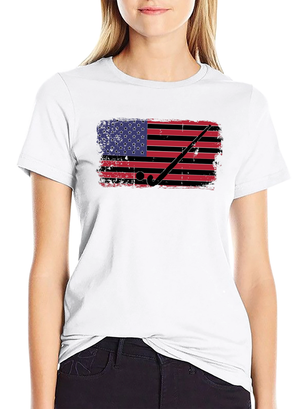 USA Hockey Flag Graphic Tee - Patriotic Style