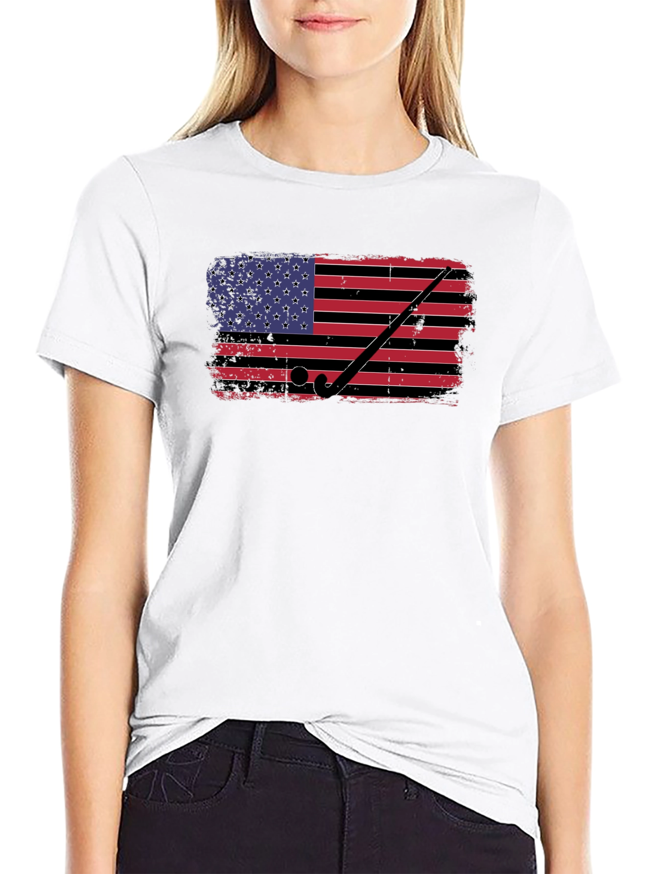 USA Hockey Flag Graphic Tee - Patriotic Style