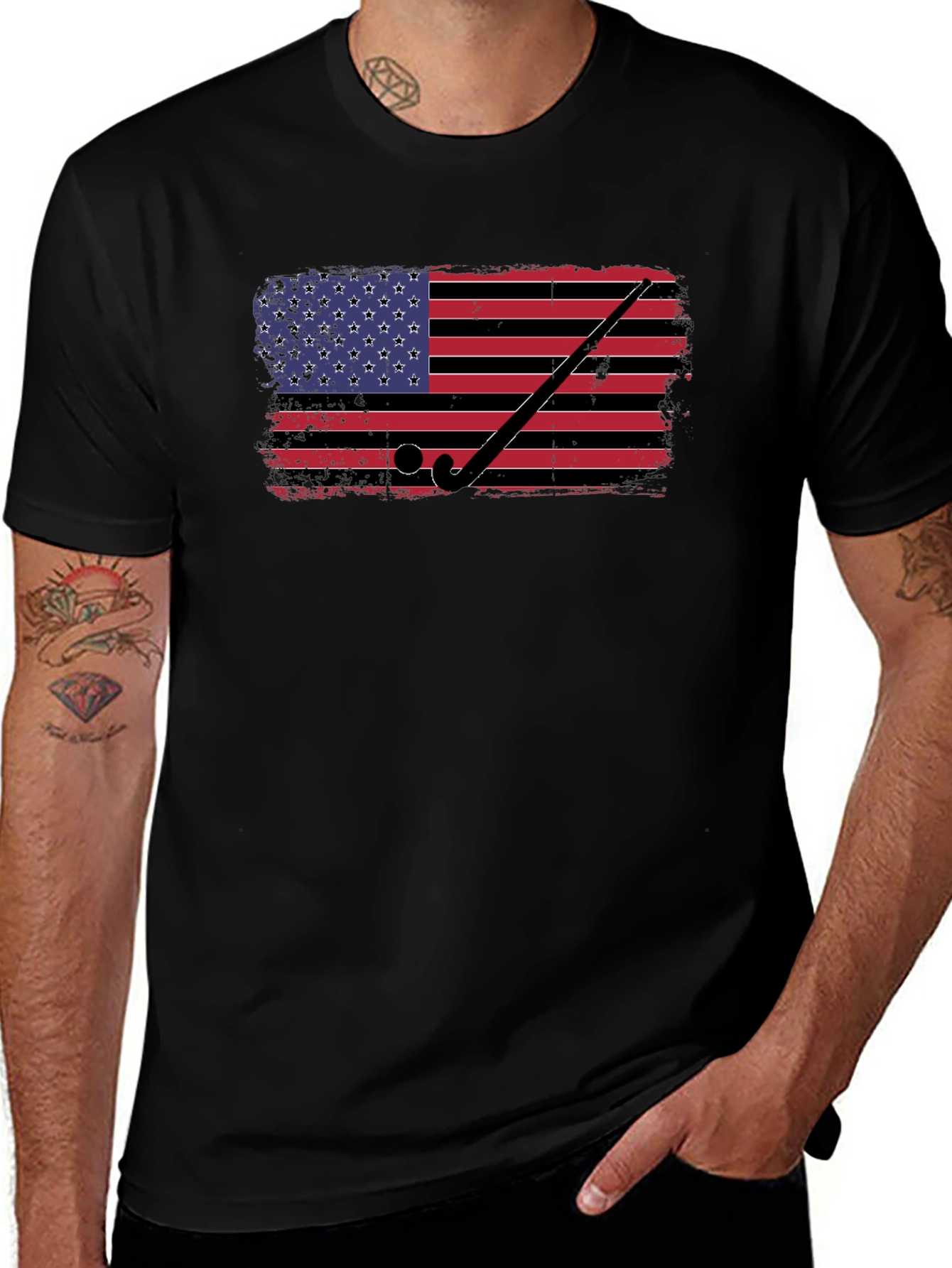 USA Hockey Flag Graphic Tee - Patriotic Style