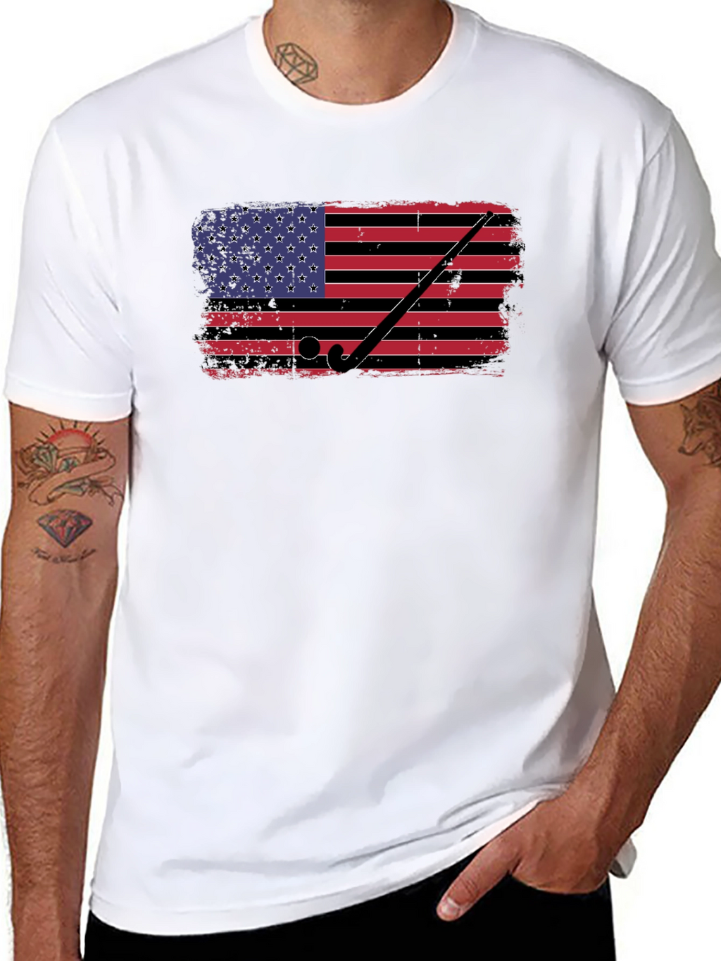 USA Hockey Flag Graphic Tee - Patriotic Style