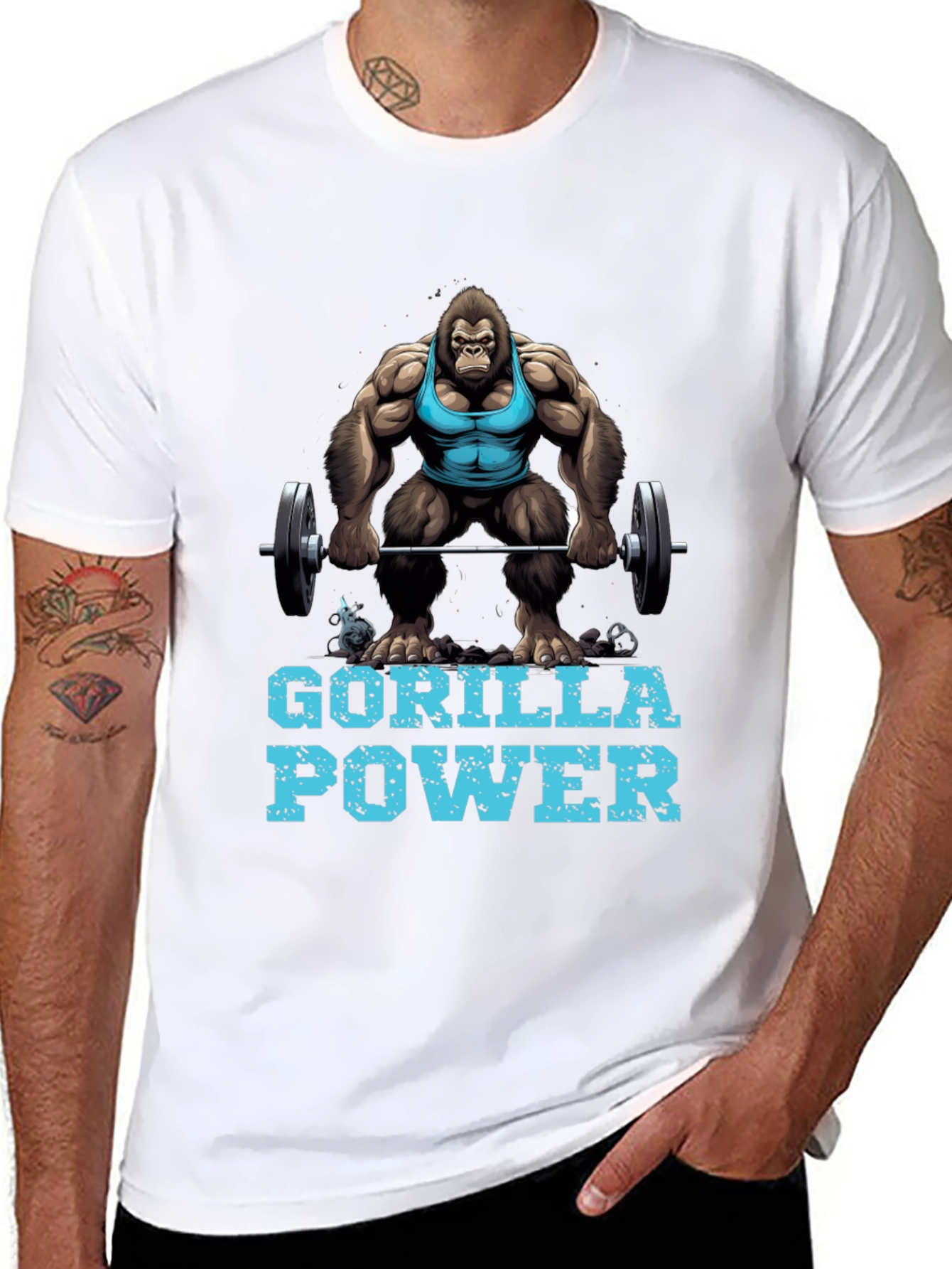 Gorilla Power Graphic Tee - Gym Beast Mode