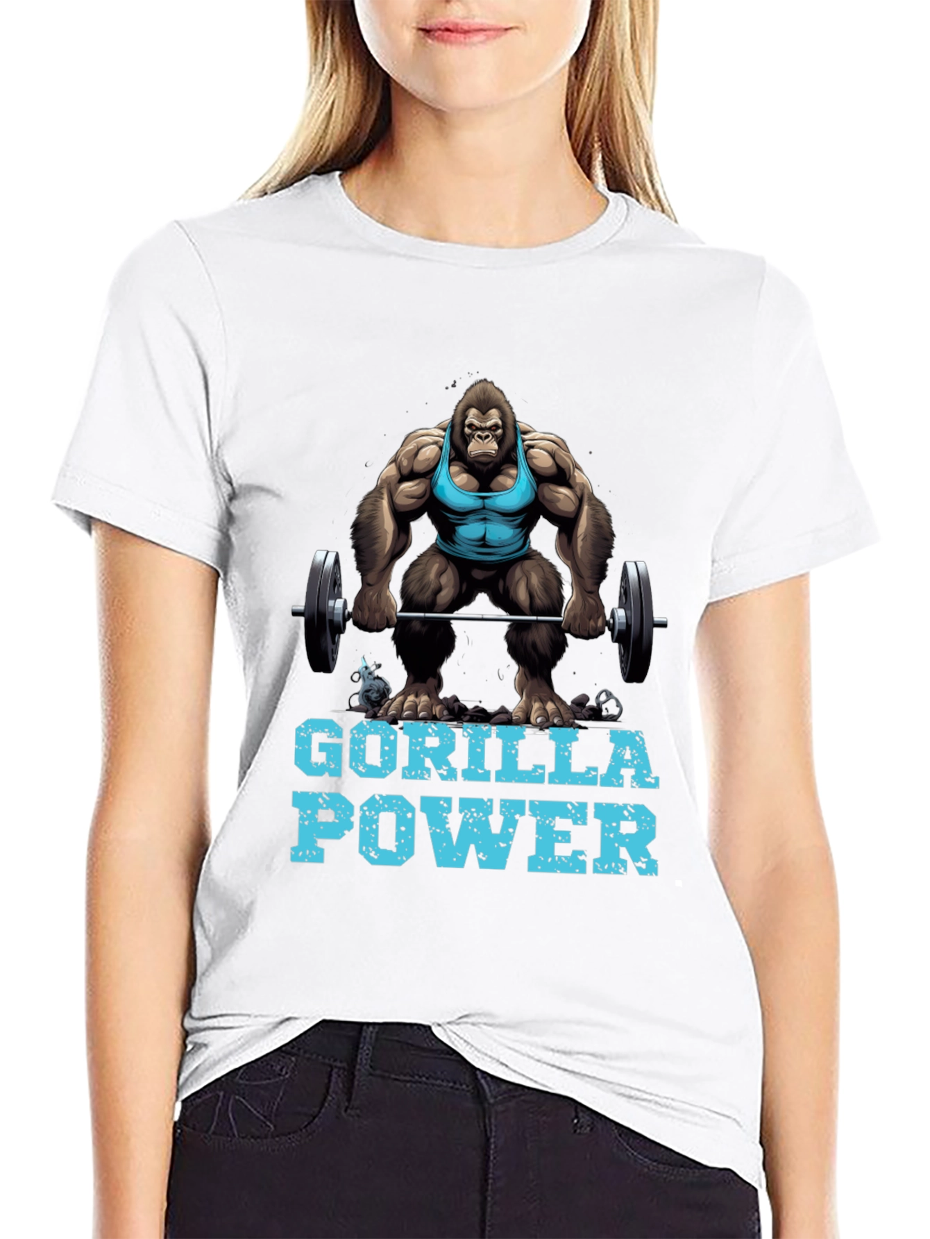 Gorilla Power Graphic Tee - Gym Beast Mode