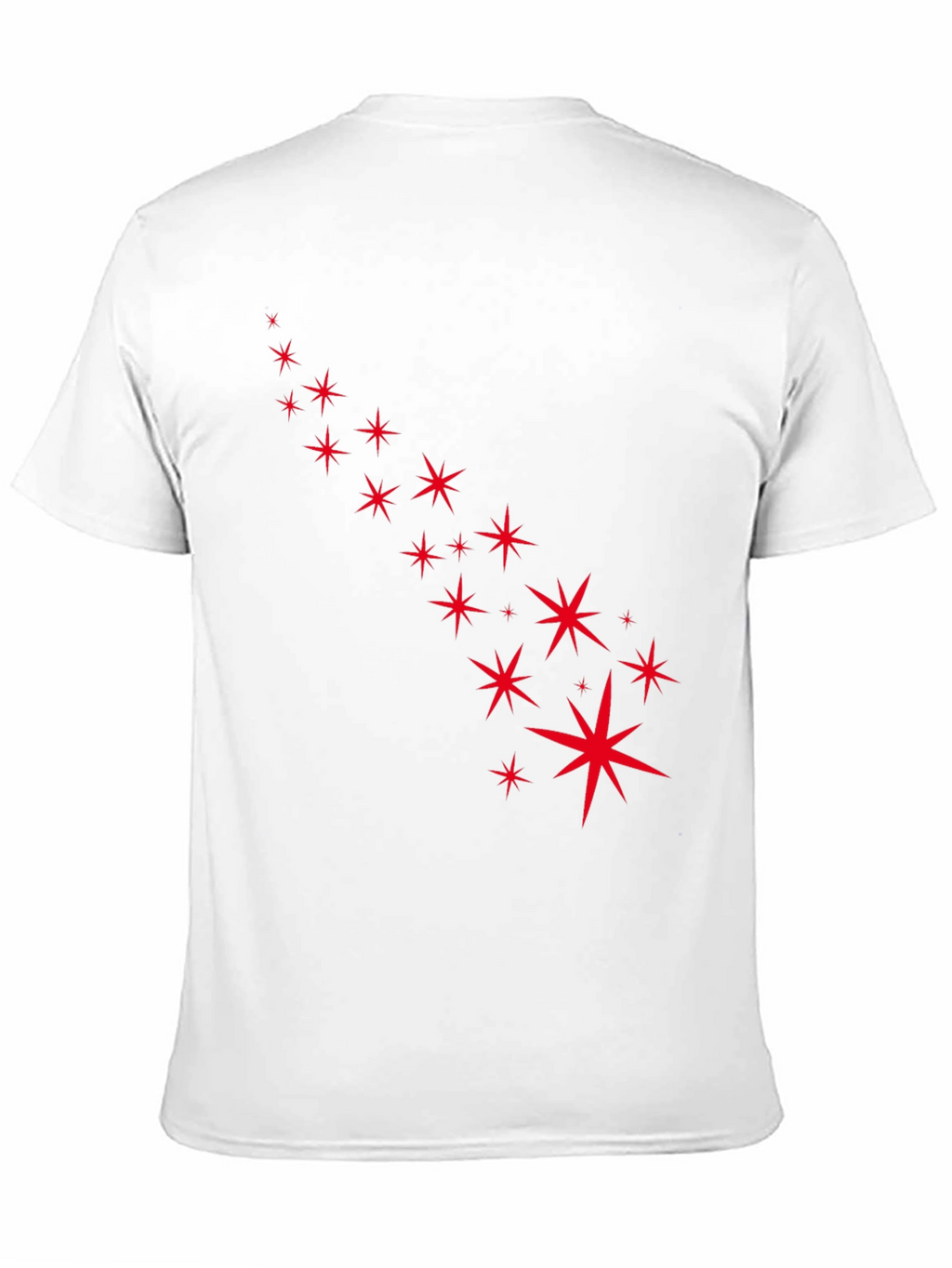 Stylish Black Tee with Starry Red Design