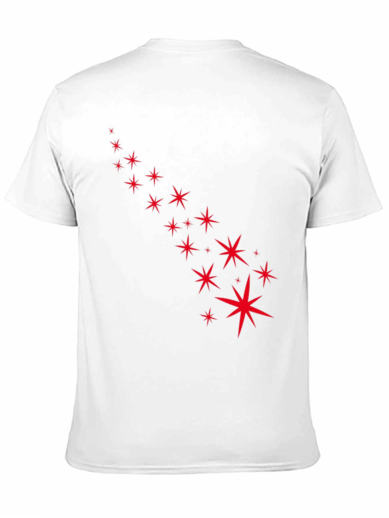 Stylish Black Tee with Starry Red Design