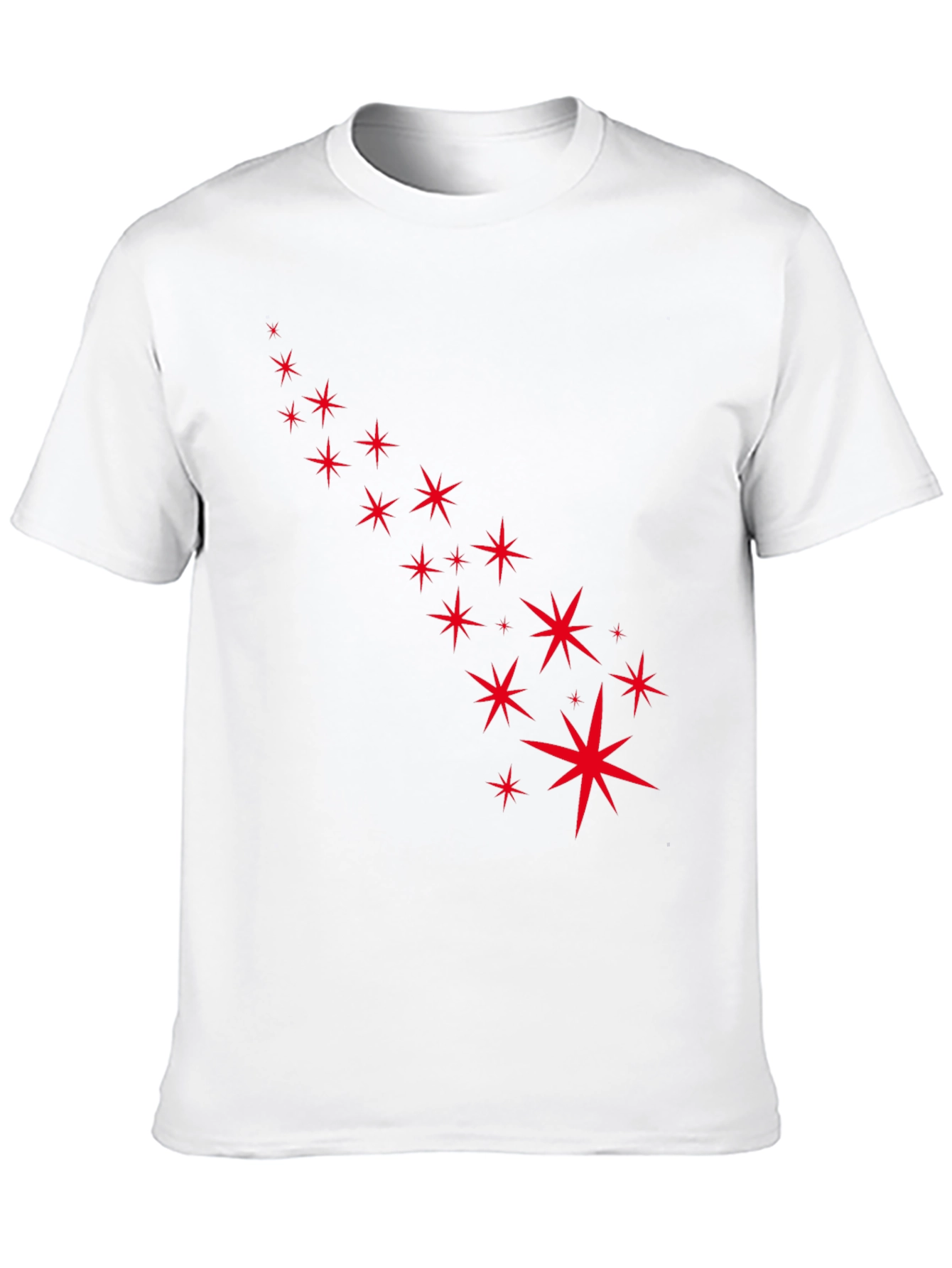 Stylish Black Tee with Starry Red Design