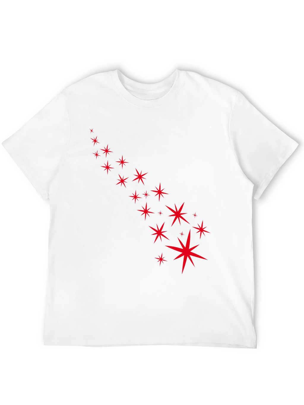 Stylish Black Tee with Starry Red Design
