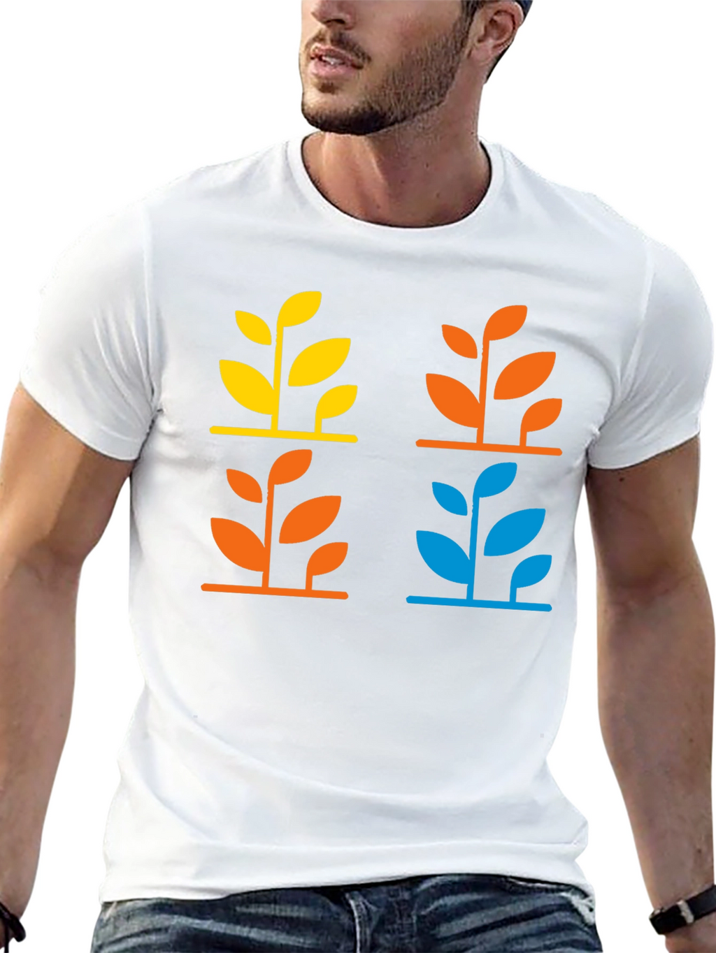Modern Botanical Graphic T-Shirt