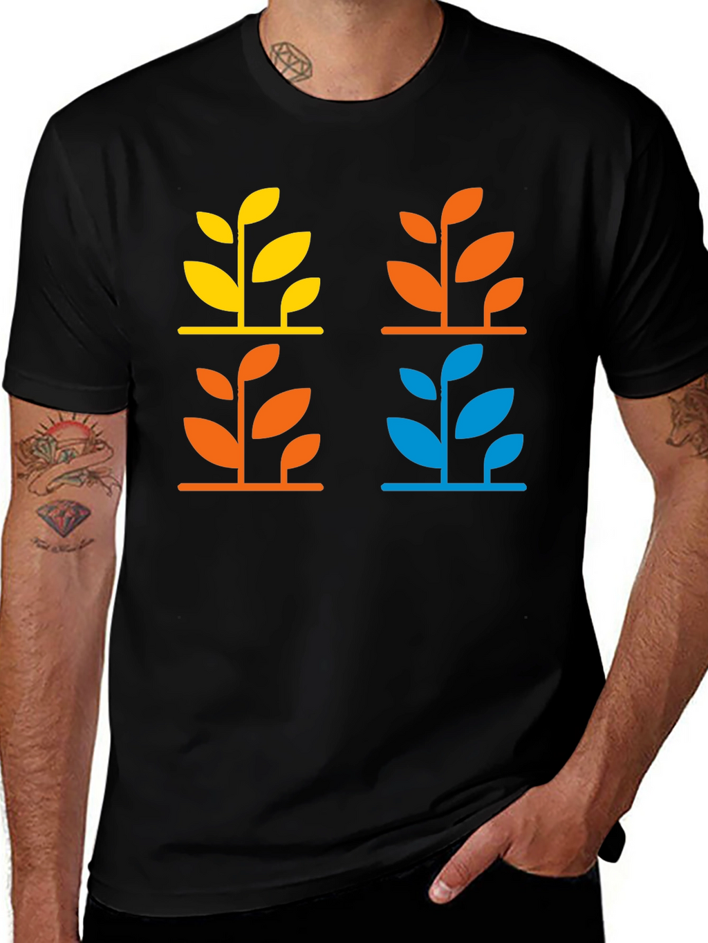 Modern Botanical Graphic T-Shirt