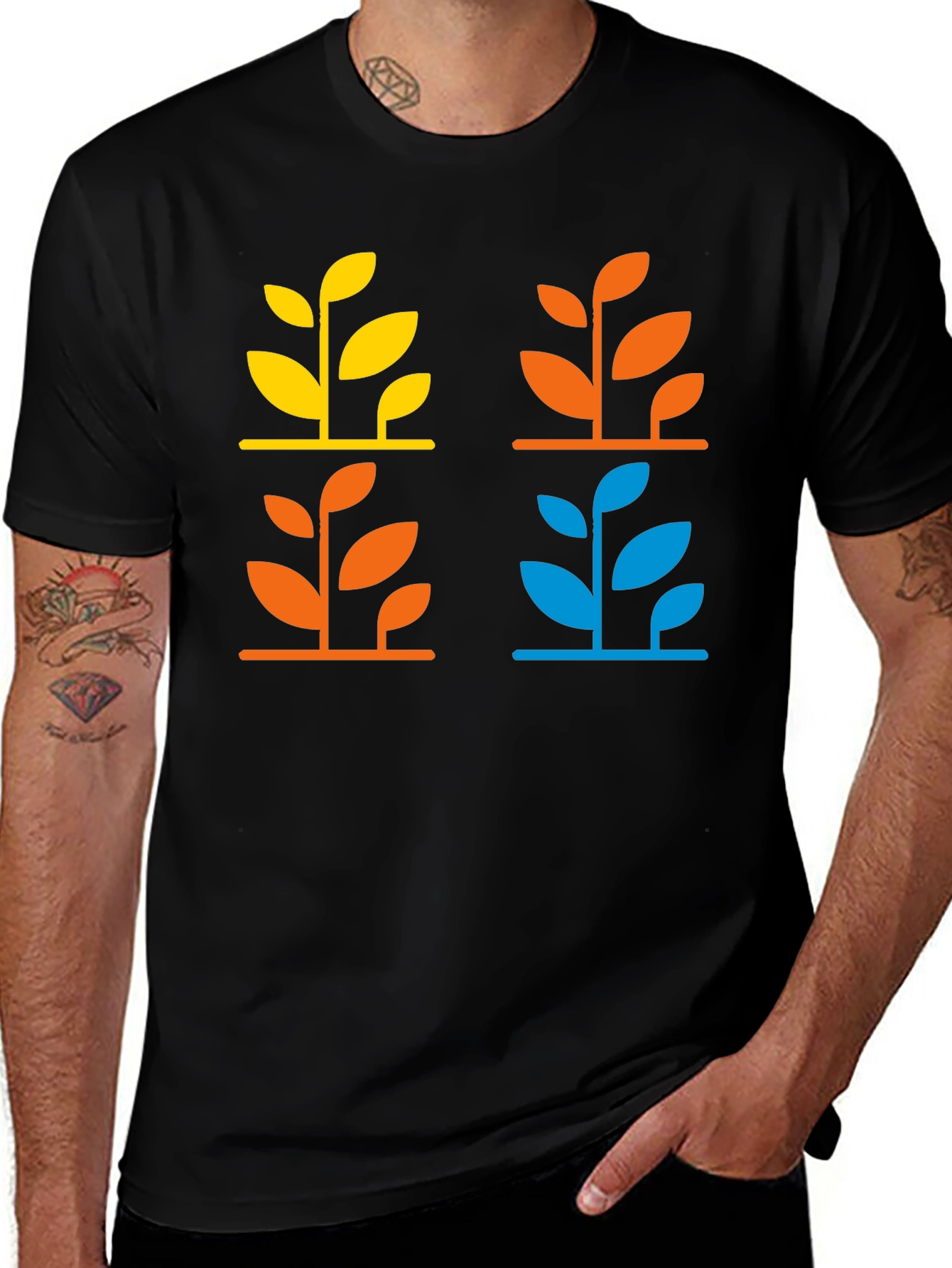 Modern Botanical Graphic T-Shirt