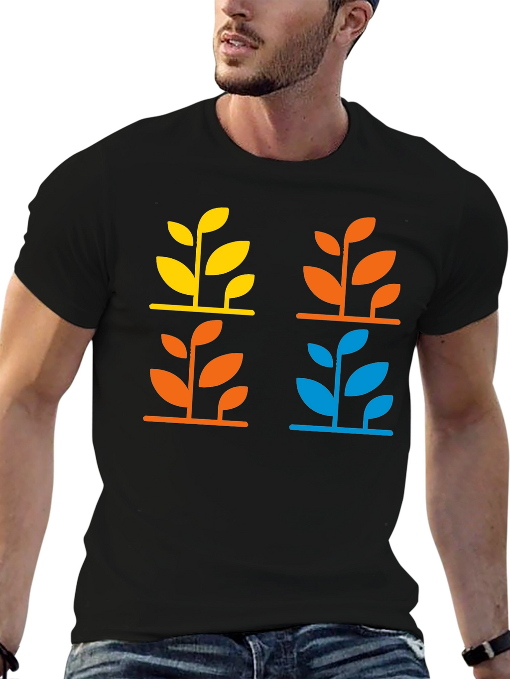 Modern Botanical Graphic T-Shirt