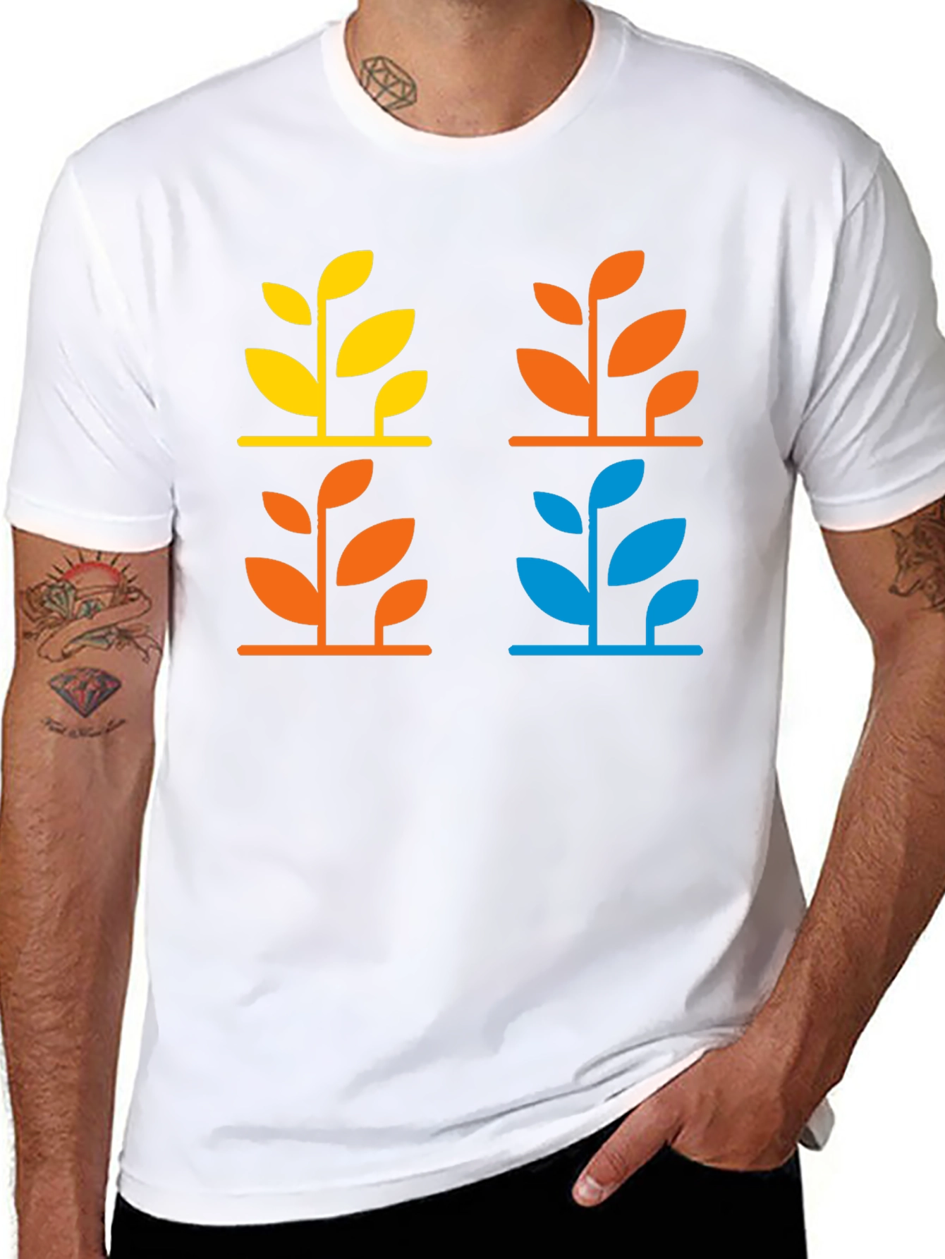 Modern Botanical Graphic T-Shirt