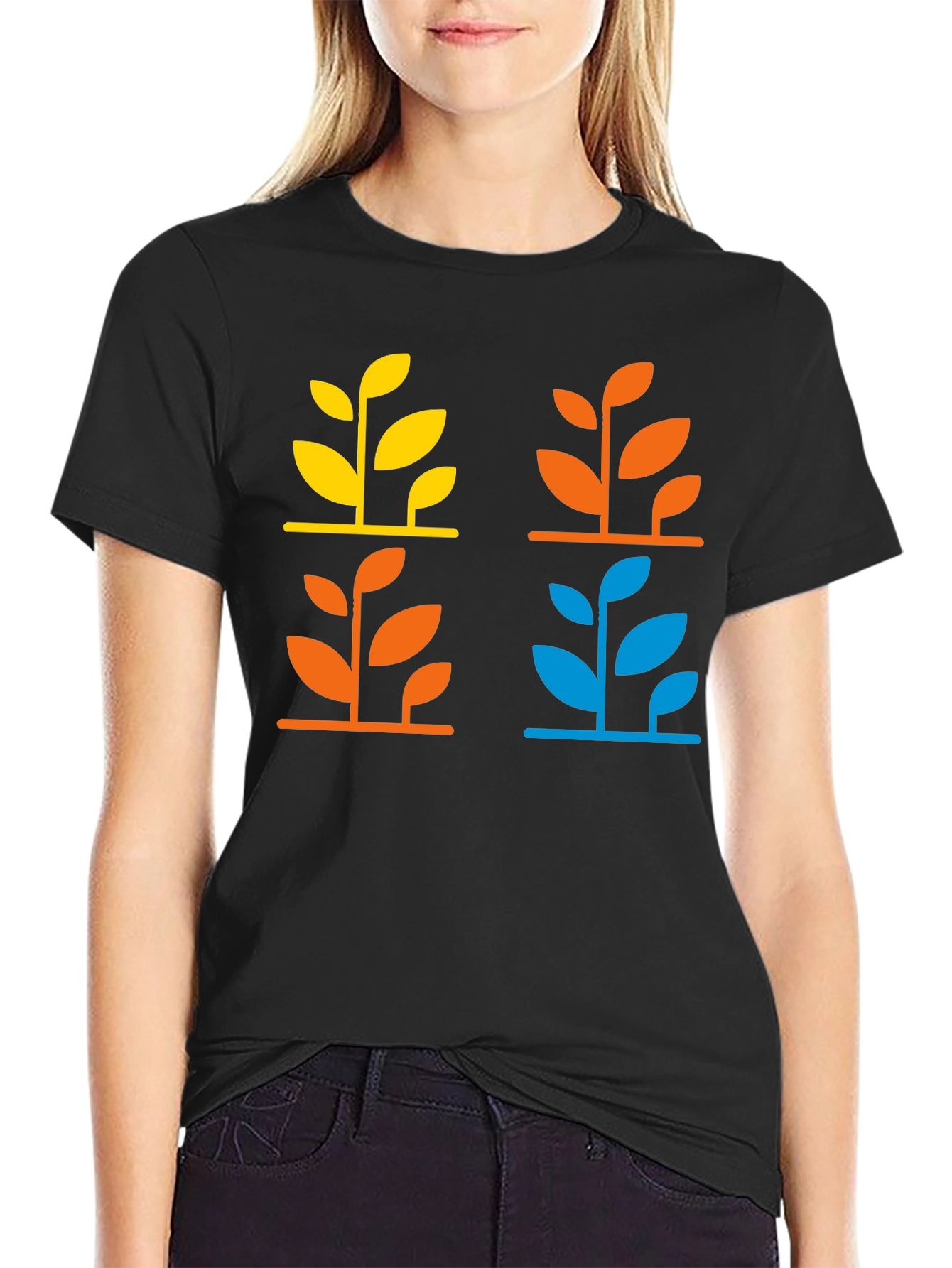 Modern Botanical Graphic T-Shirt