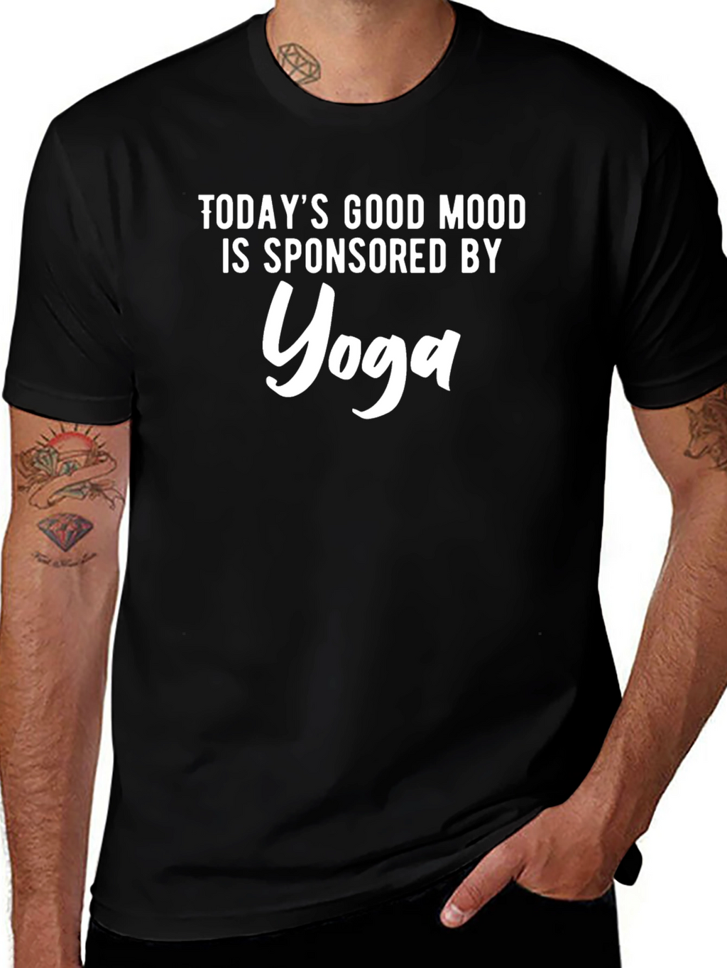 Yoga Sponsored Good Mood Black T-Shirt