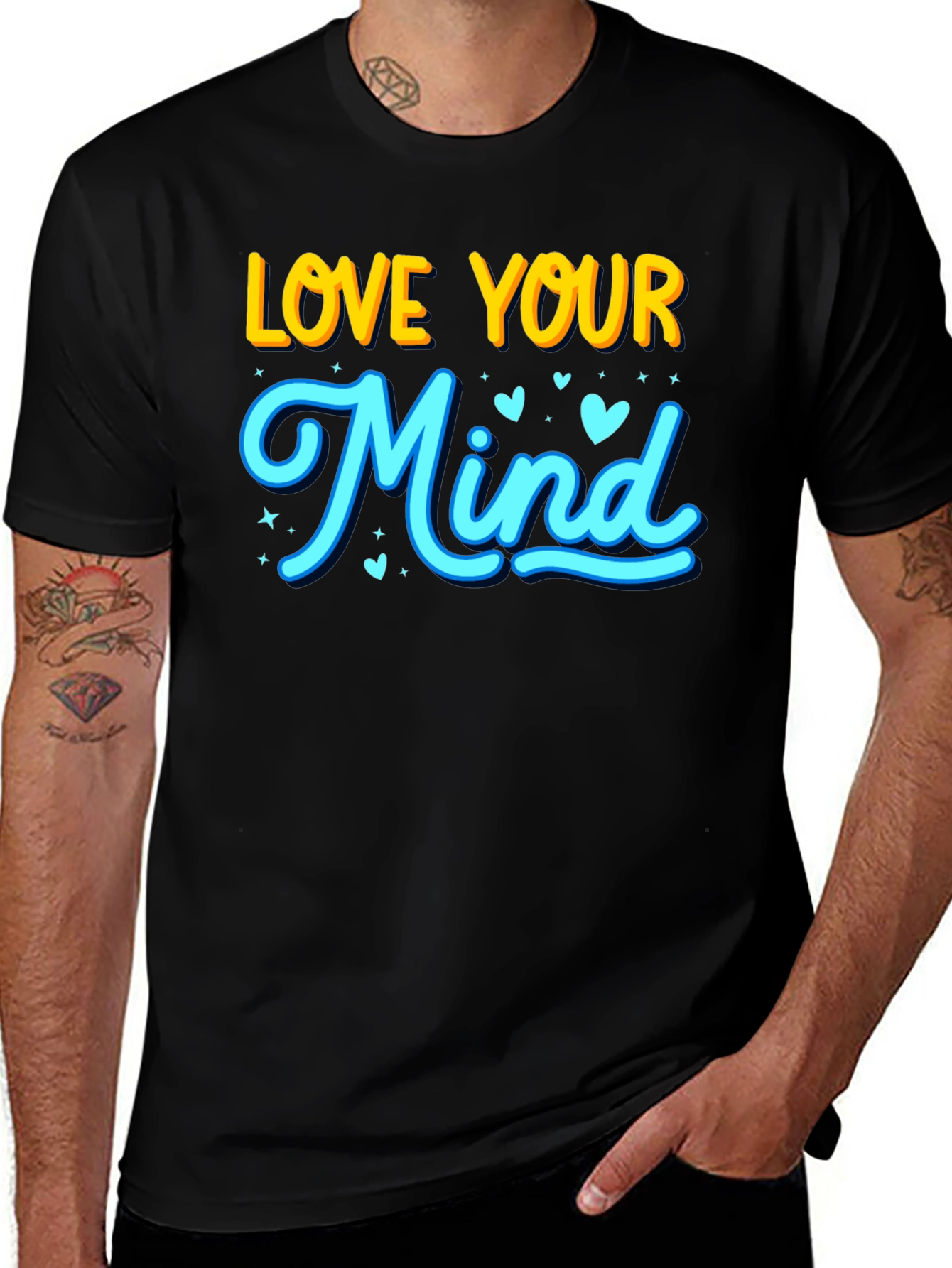 Love Your Mind Graphic T-Shirt - Black