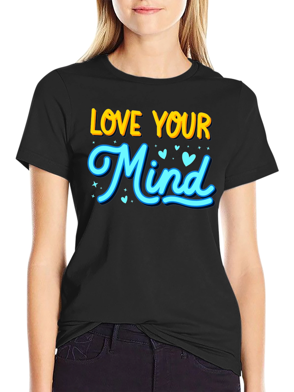 Love Your Mind Graphic T-Shirt - Black