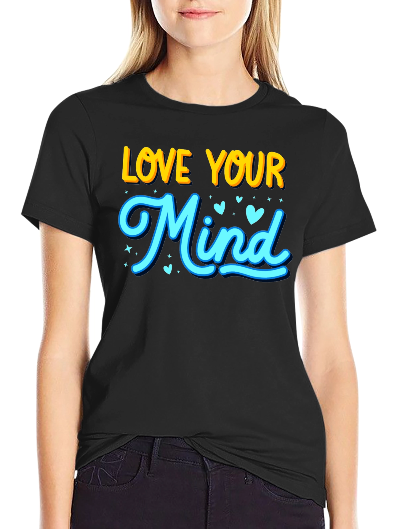 Love Your Mind Graphic T-Shirt - Black