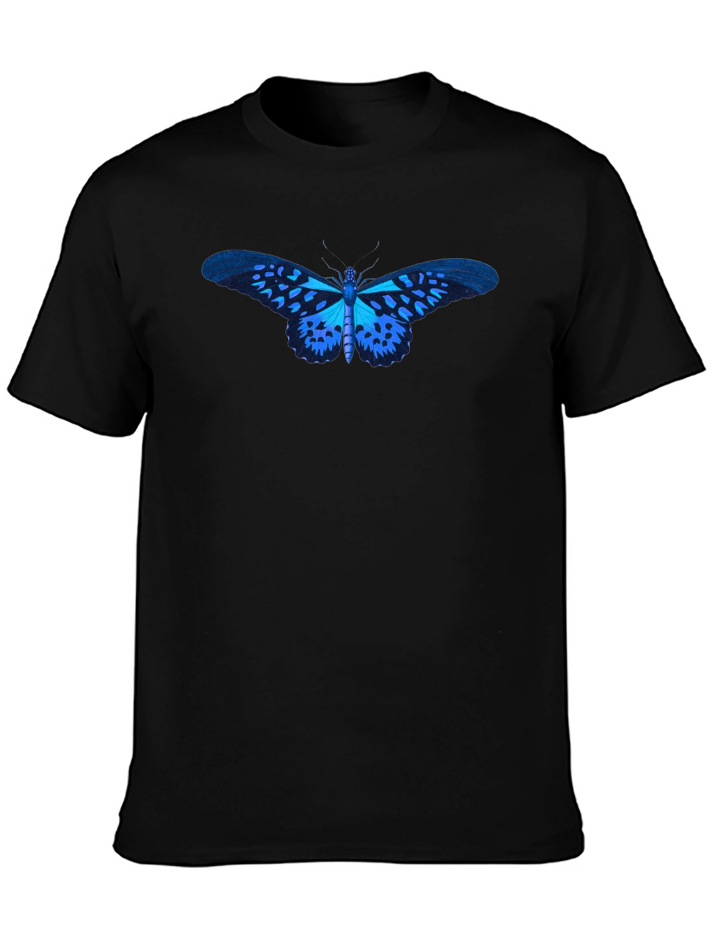 Butterfly Graphic Tee - Stylish Black Cotton T-Shirt
