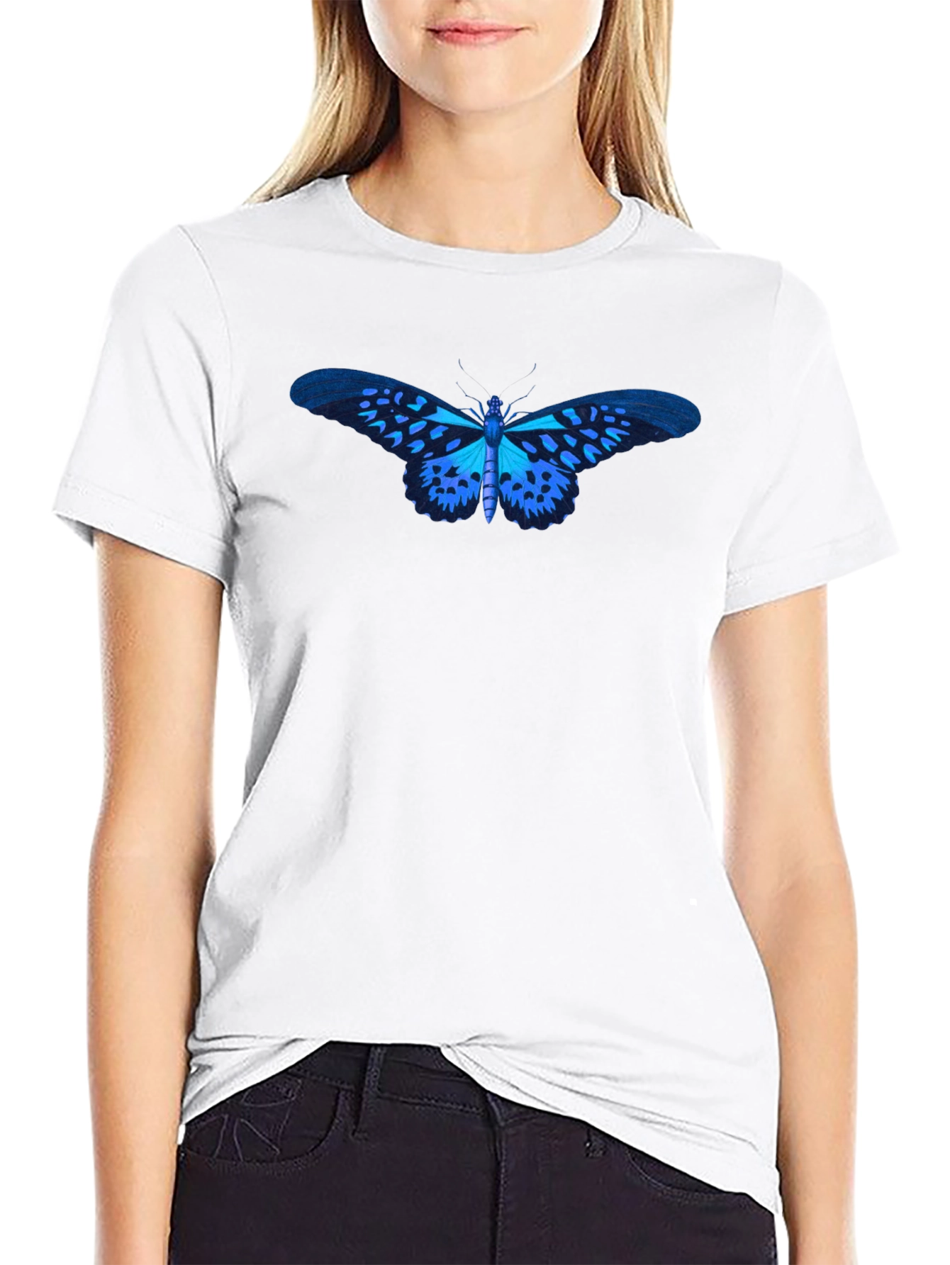Butterfly Graphic Tee - Stylish Black Cotton T-Shirt