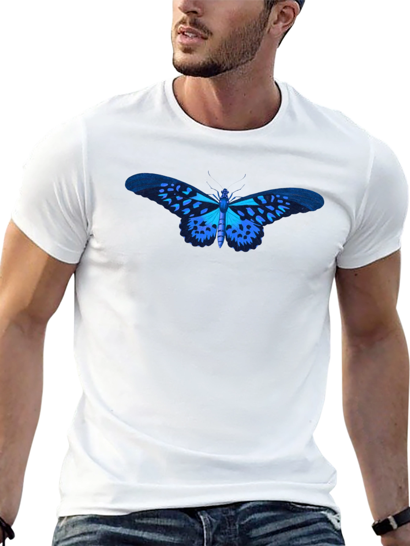 Butterfly Graphic Tee - Stylish Black Cotton T-Shirt