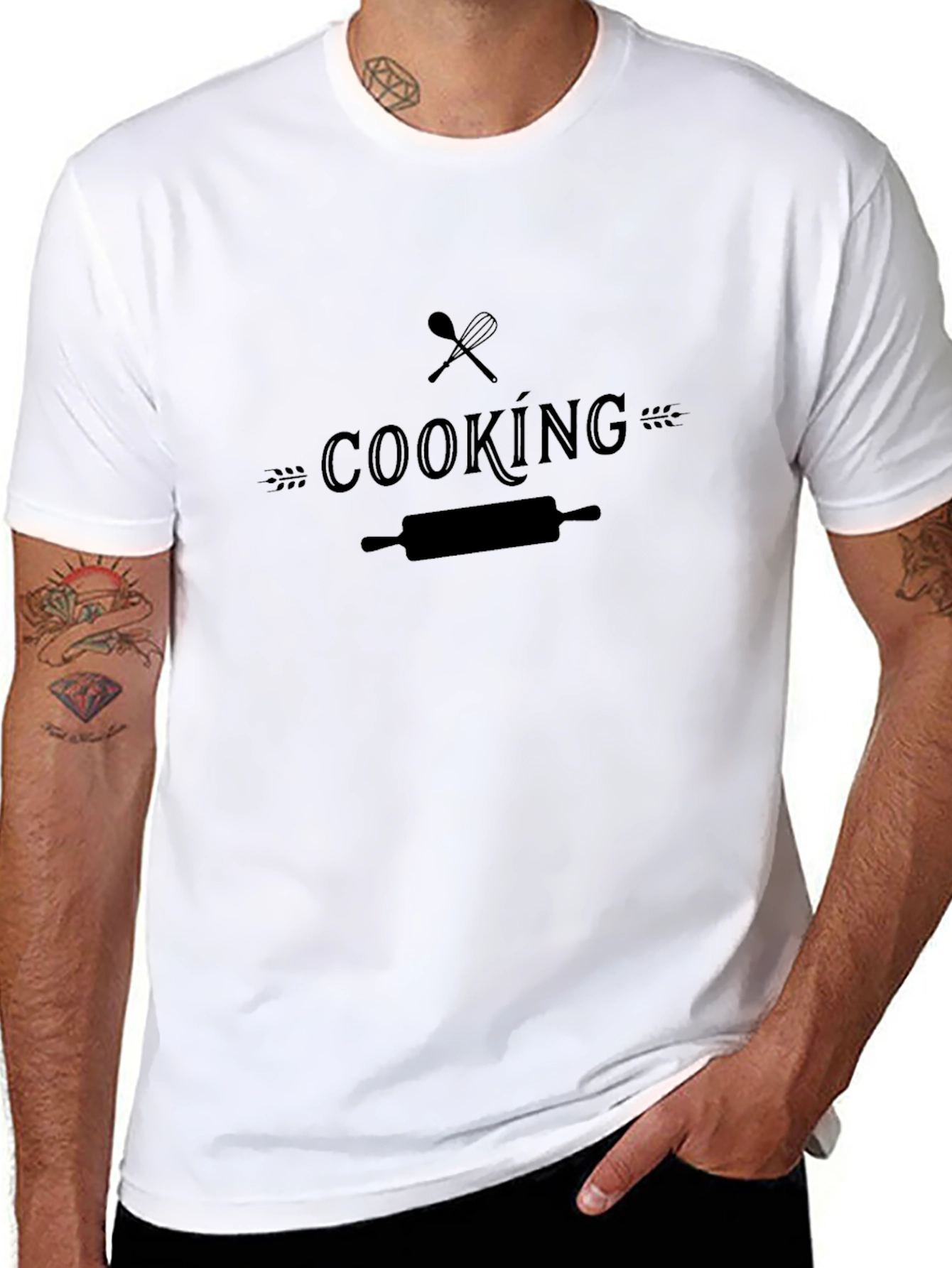 Cooking T-Shirt Spoon & Rolling Pin Graphic Tee
