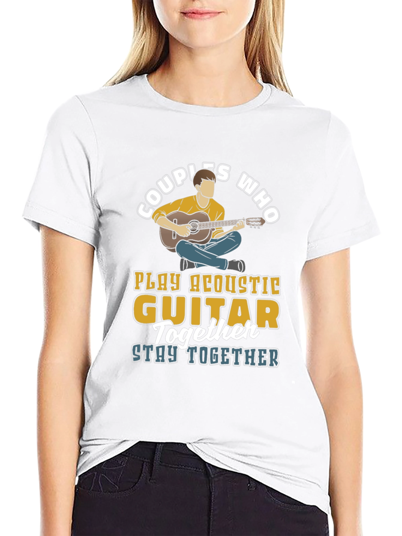 Couples Who Play Acoustic Guitar Together T-Shirt