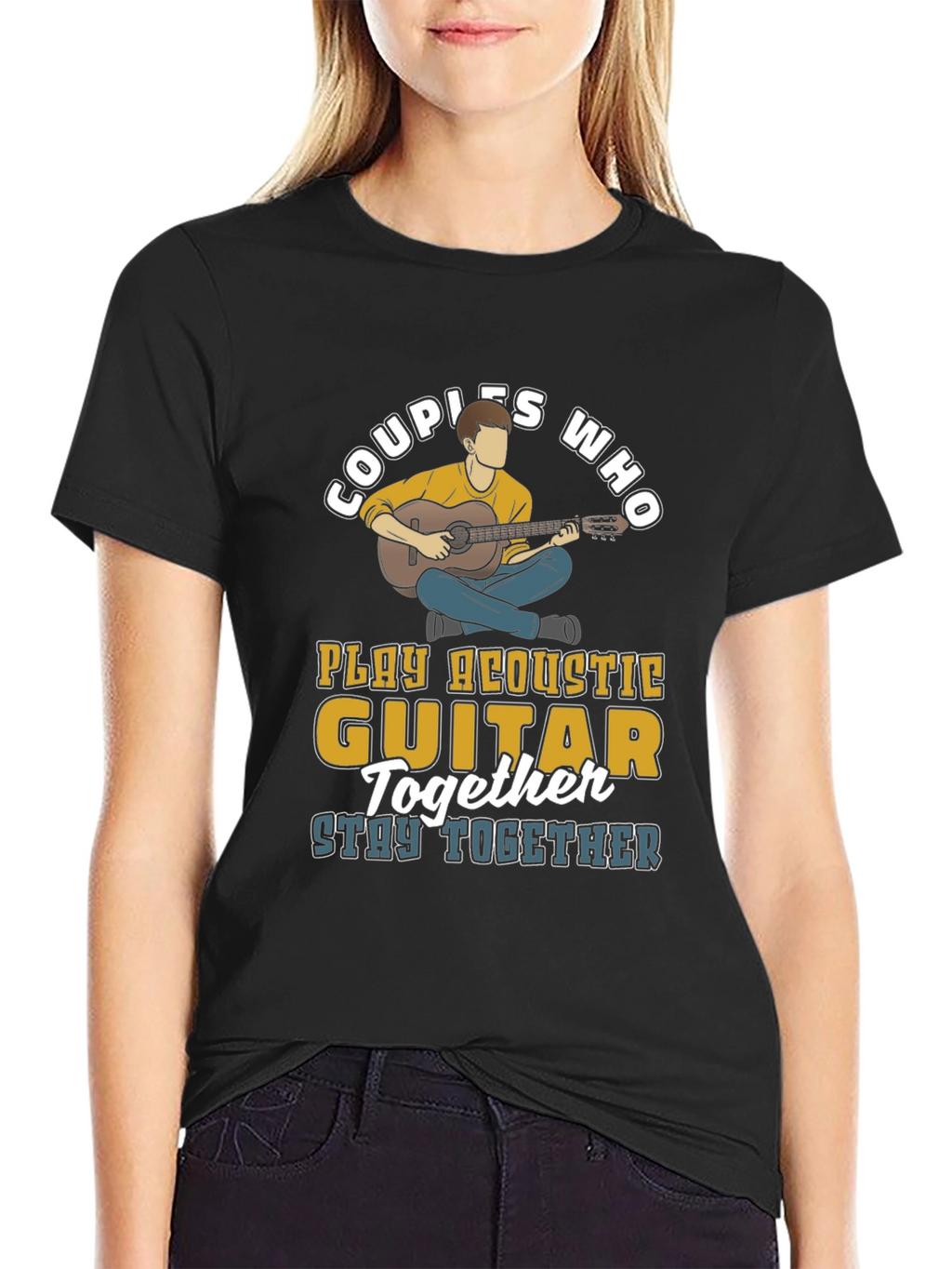Couples Who Play Acoustic Guitar Together T-Shirt