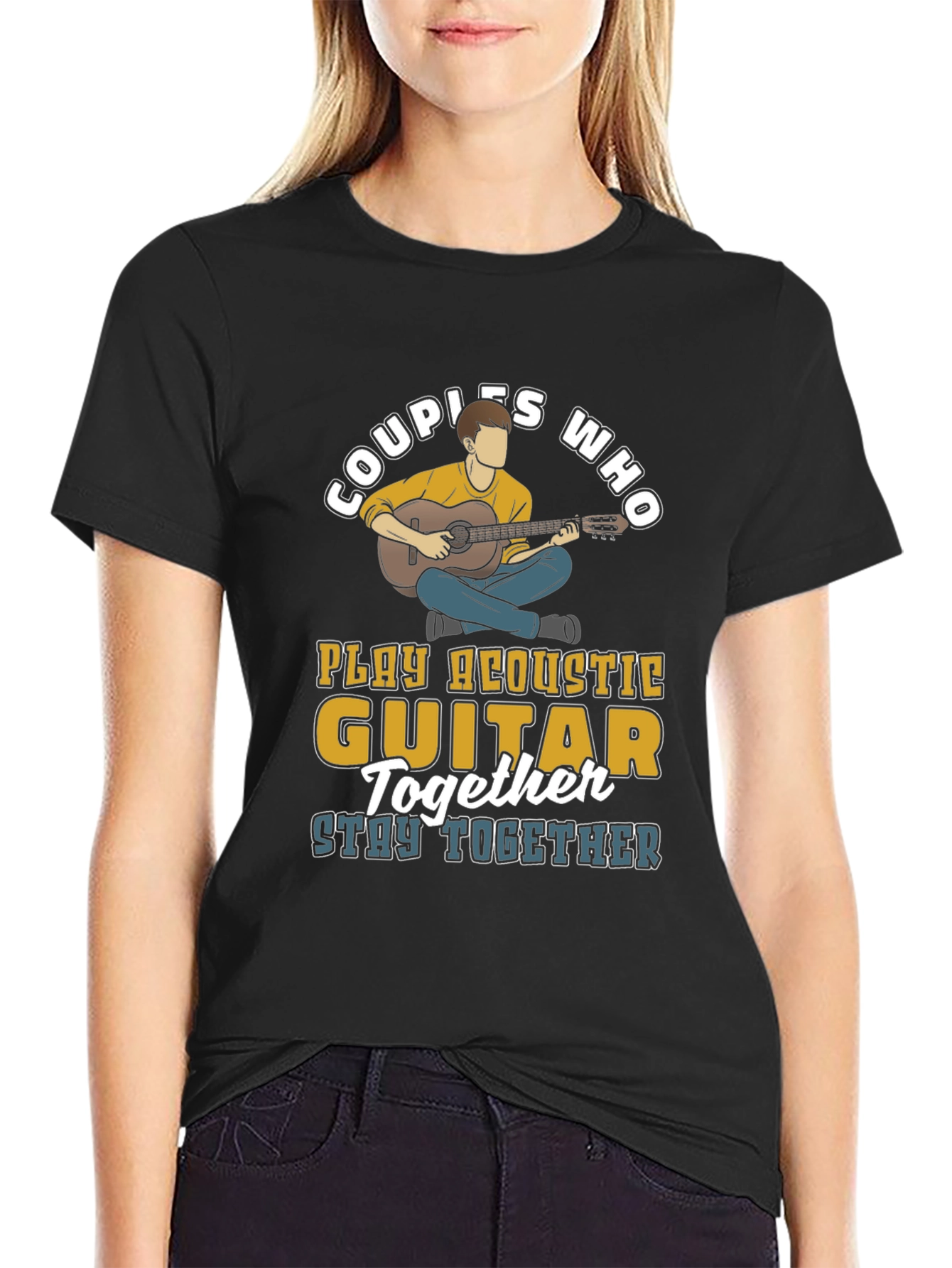 Couples Who Play Acoustic Guitar Together T-Shirt