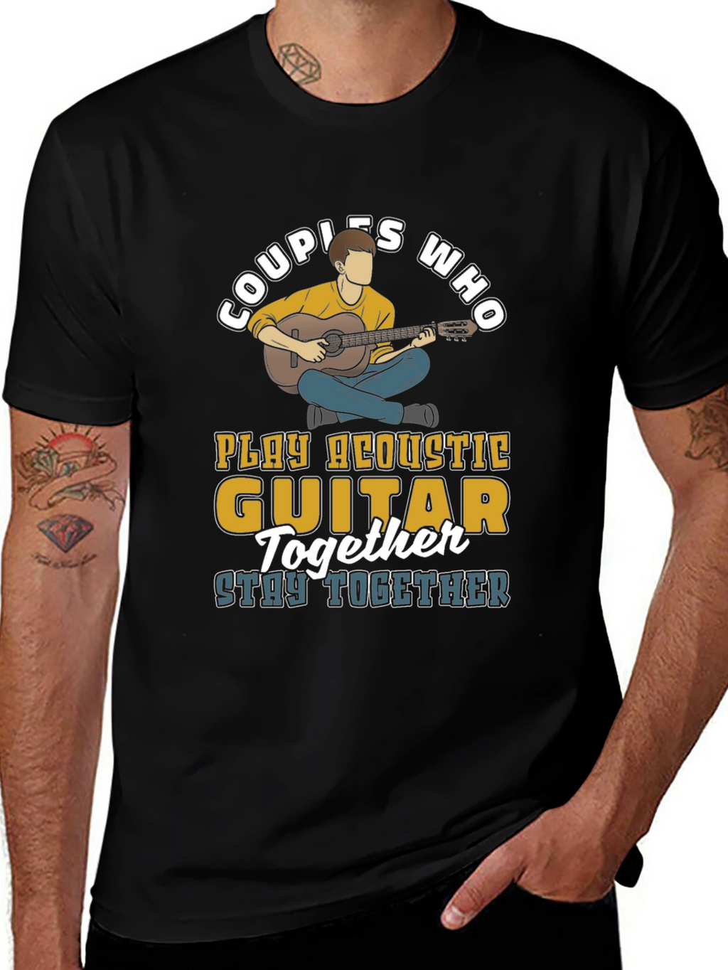Couples Who Play Acoustic Guitar Together T-Shirt
