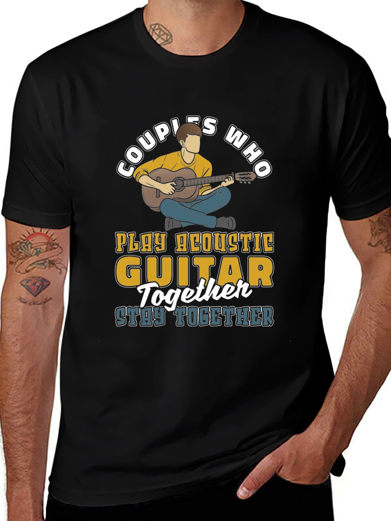 Couples Who Play Acoustic Guitar Together T-Shirt