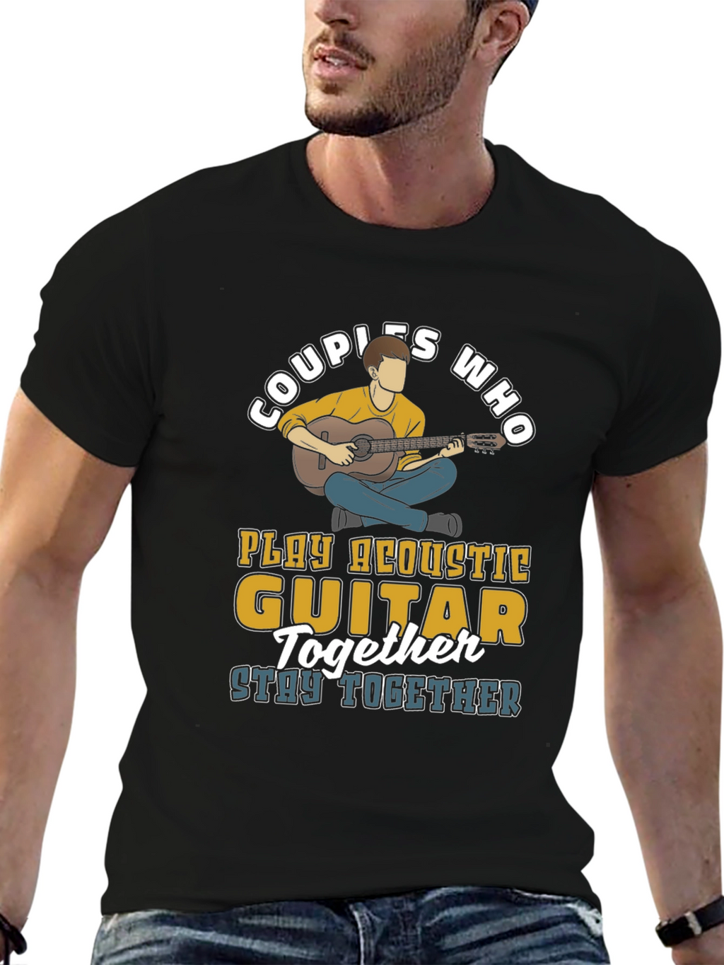 Couples Who Play Acoustic Guitar Together T-Shirt