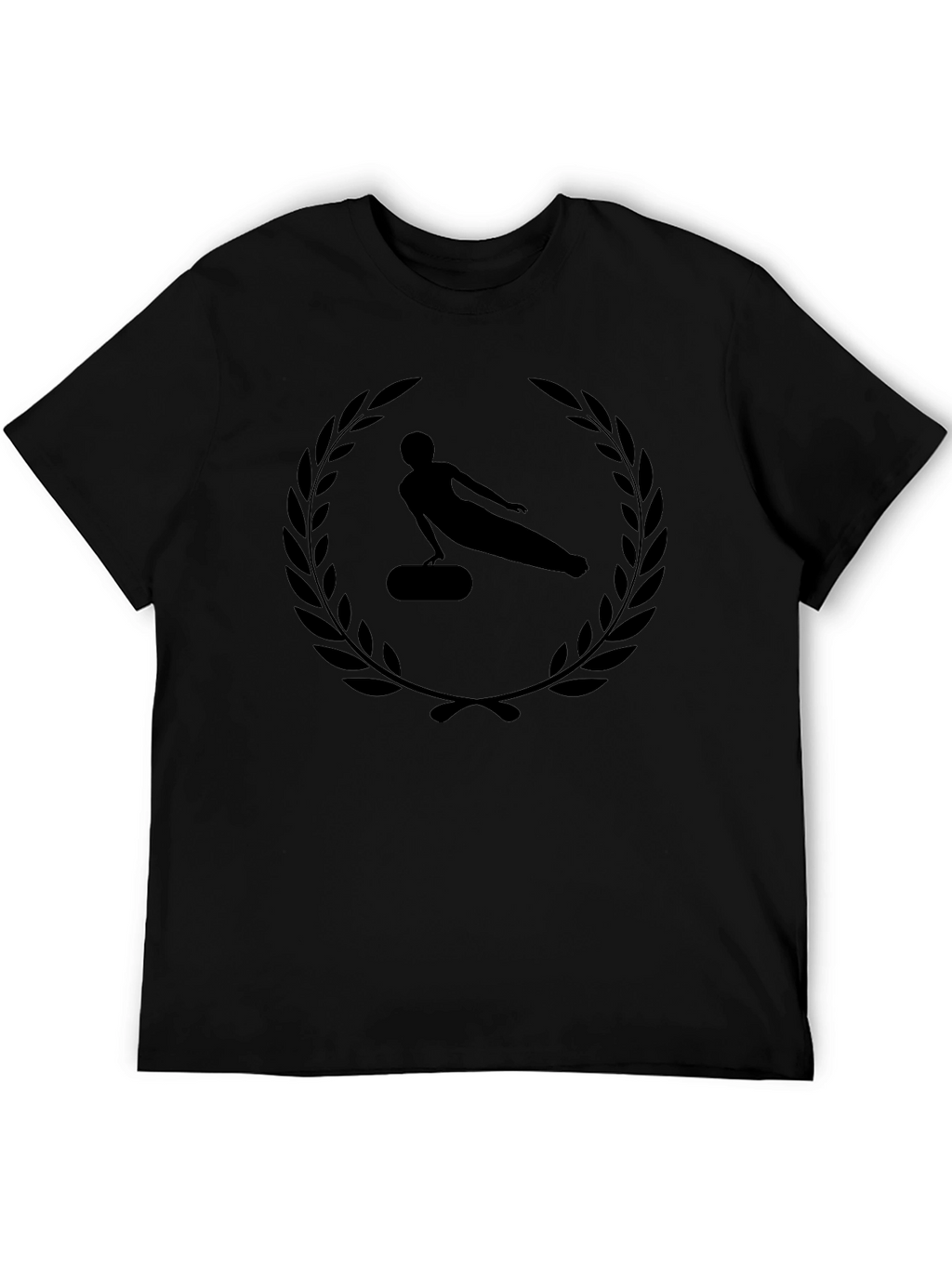 Mens Black Gymnastics Laurel Wreath Graphic Tee