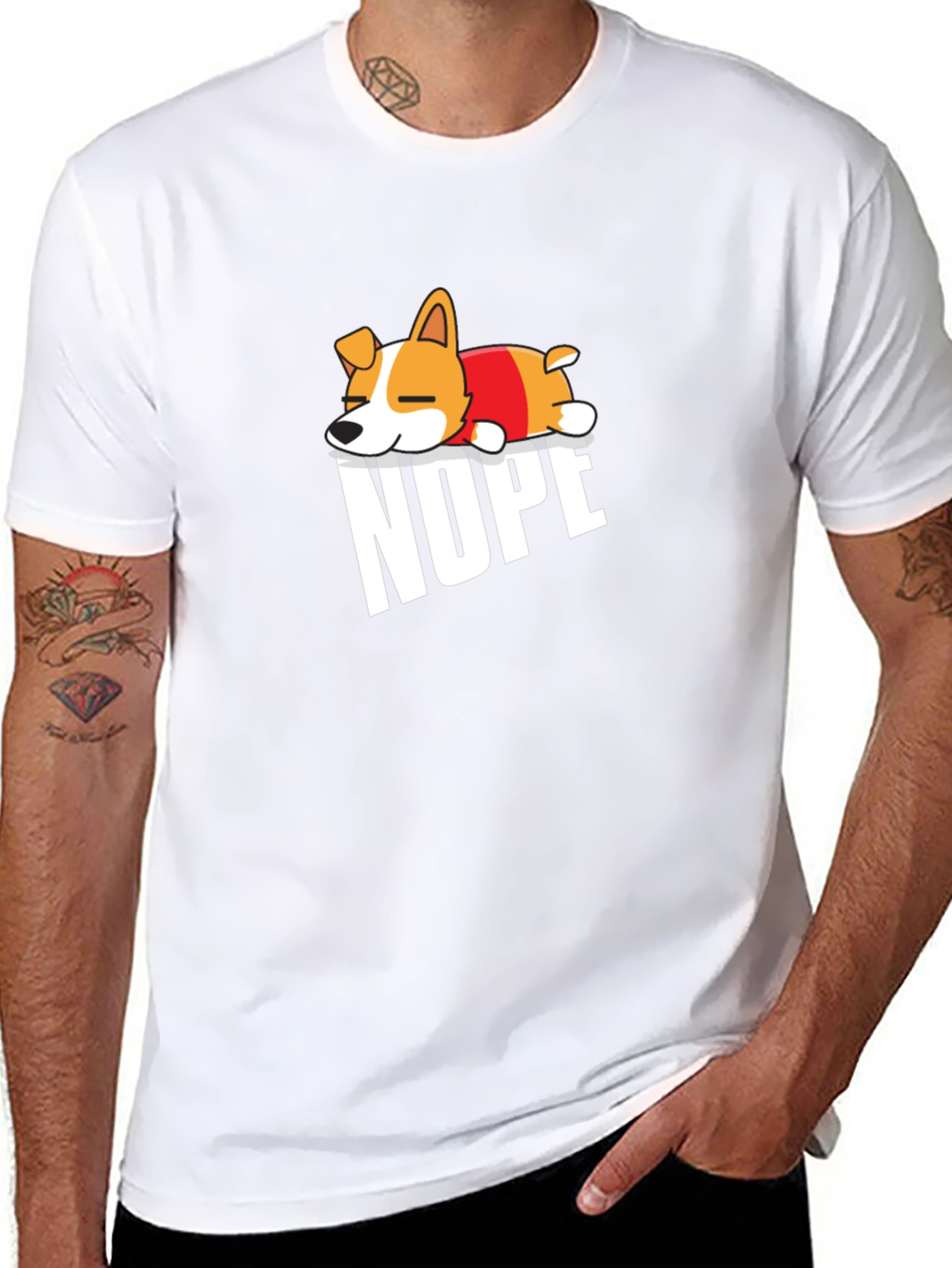 Nope Dog T-Shirt - Funny Graphic Tee
