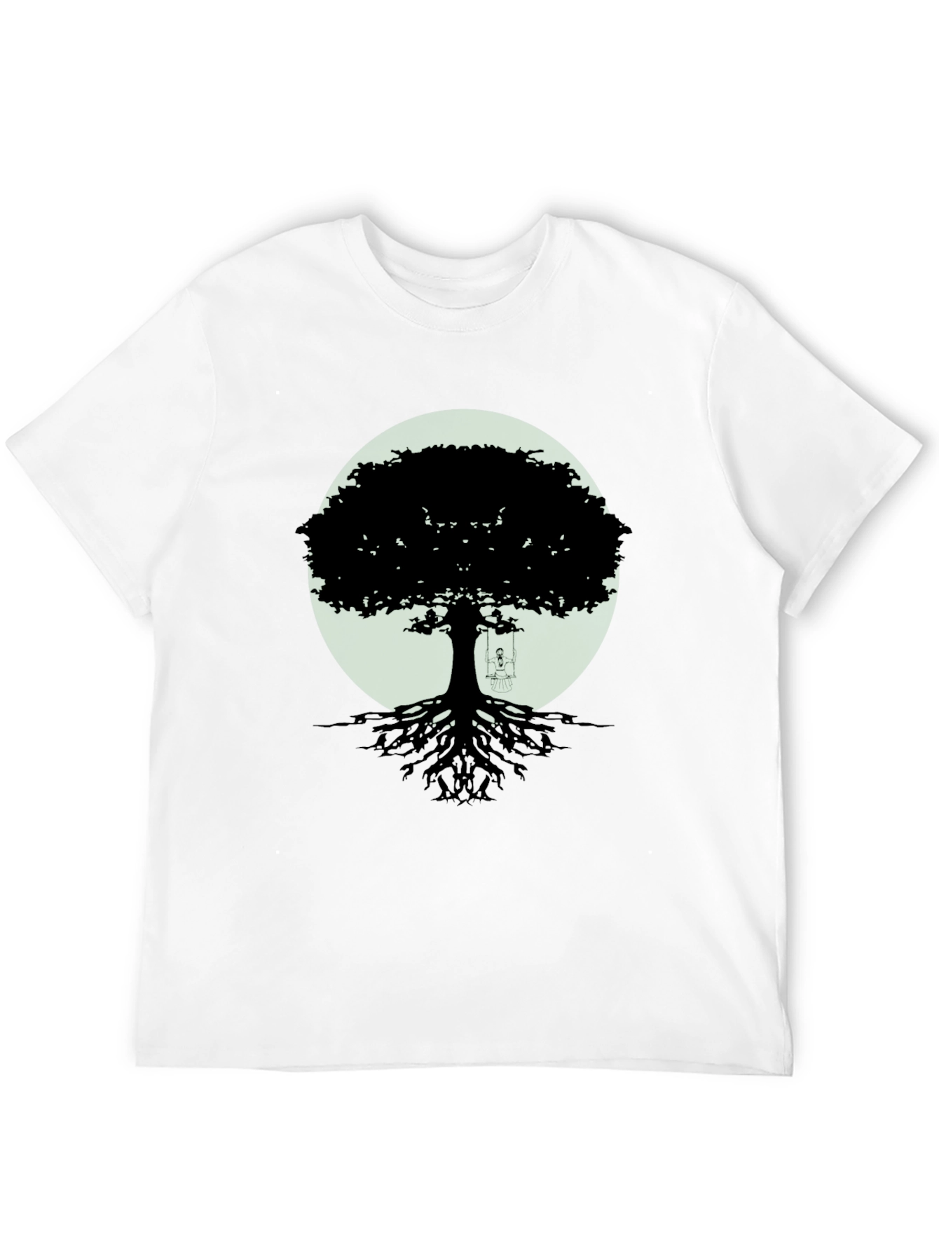 Black Tree Silhouette Graphic Tee - Nature Inspired Menswear