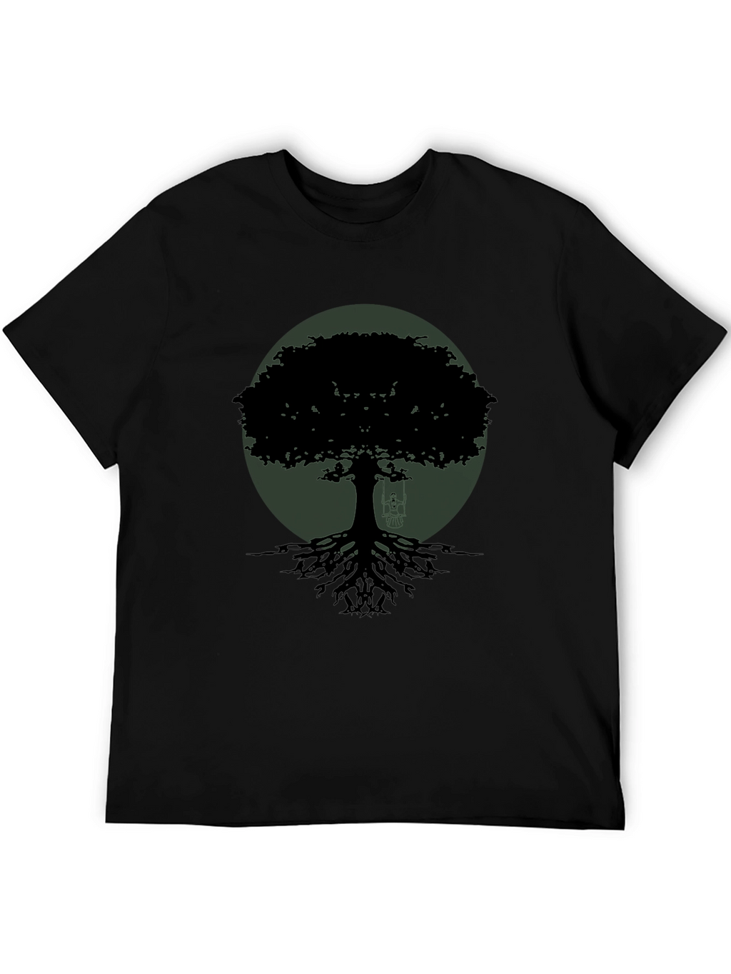 Black Tree Silhouette Graphic Tee - Nature Inspired Menswear