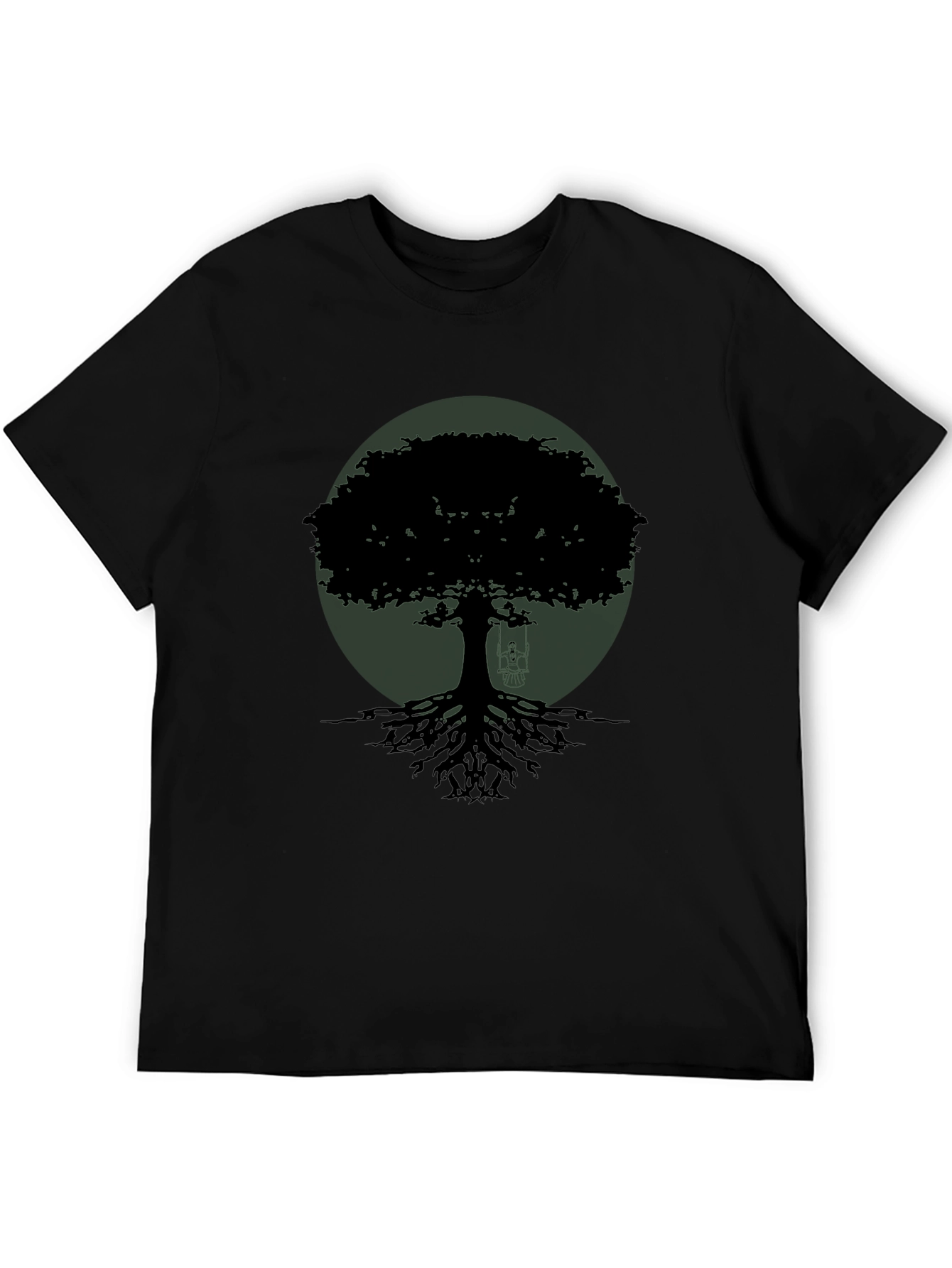 Black Tree Silhouette Graphic Tee - Nature Inspired Menswear