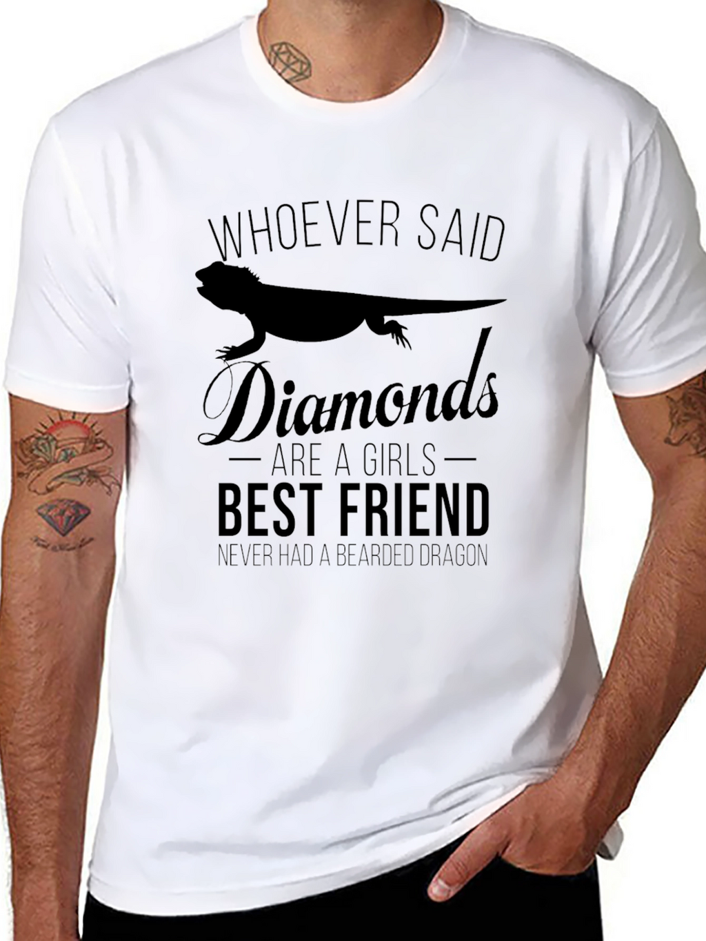 Bearded Dragon T-Shirt - Diamonds Best Friend Novelty Tee