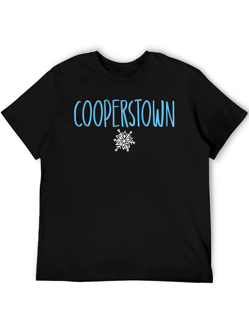 Cooperstown Black T-Shirt with Snowflake Design