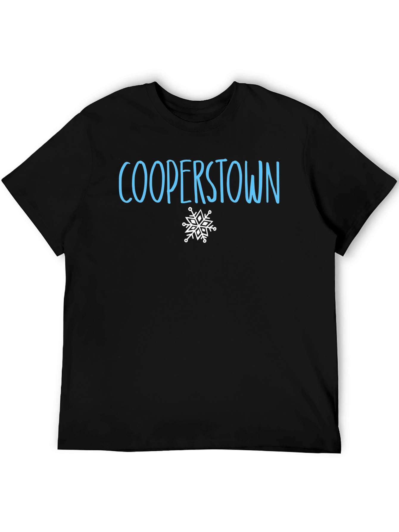 Cooperstown Black T-Shirt with Snowflake Design