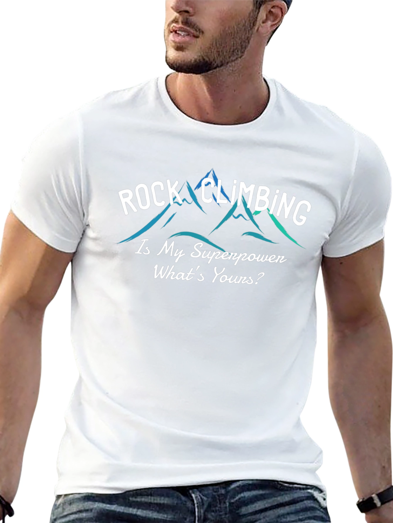 Rock Climbing Superpower T-Shirt - Black