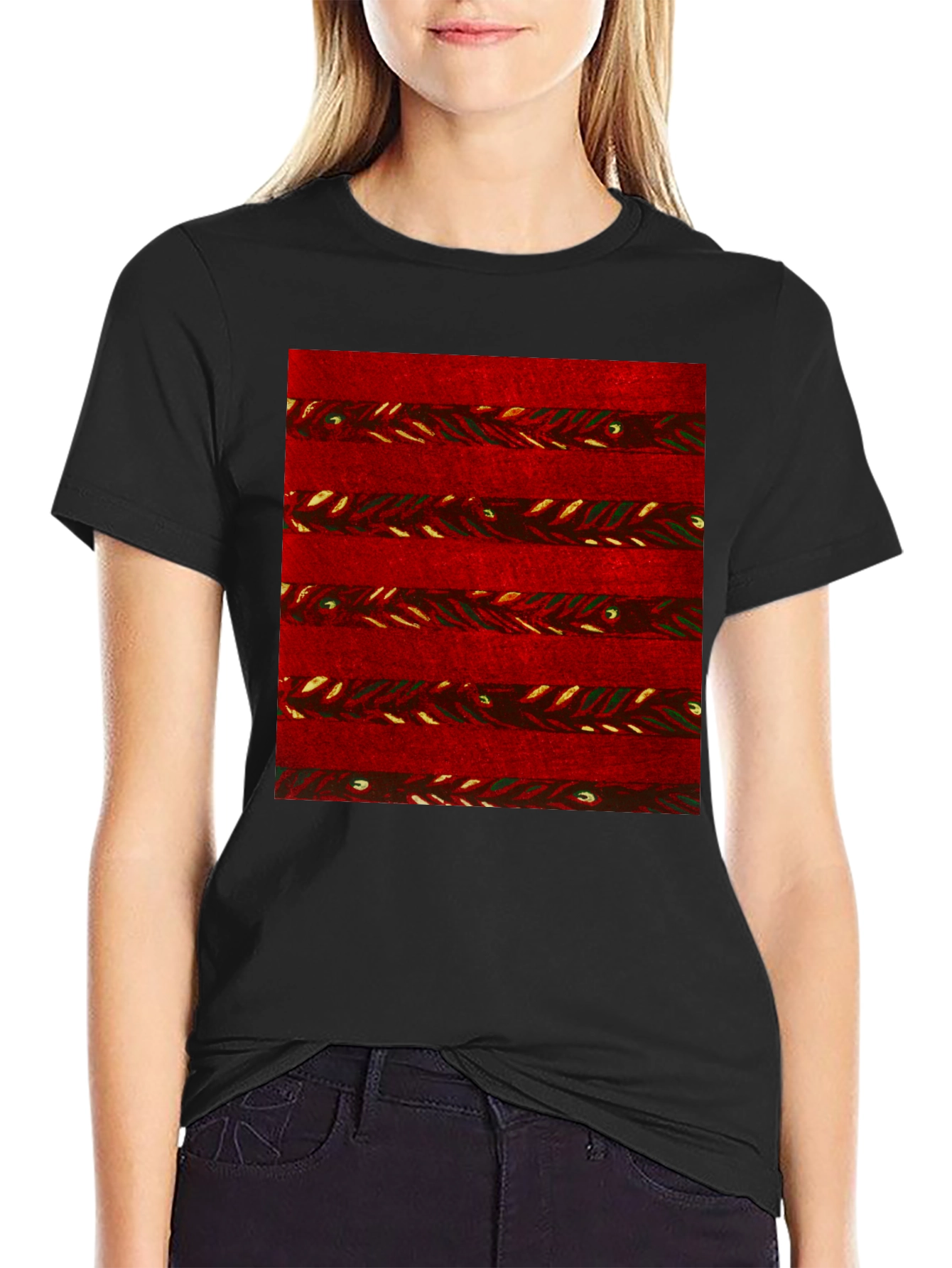 Red Striped Pattern Graphic Tee - Stylish Casual Wear
