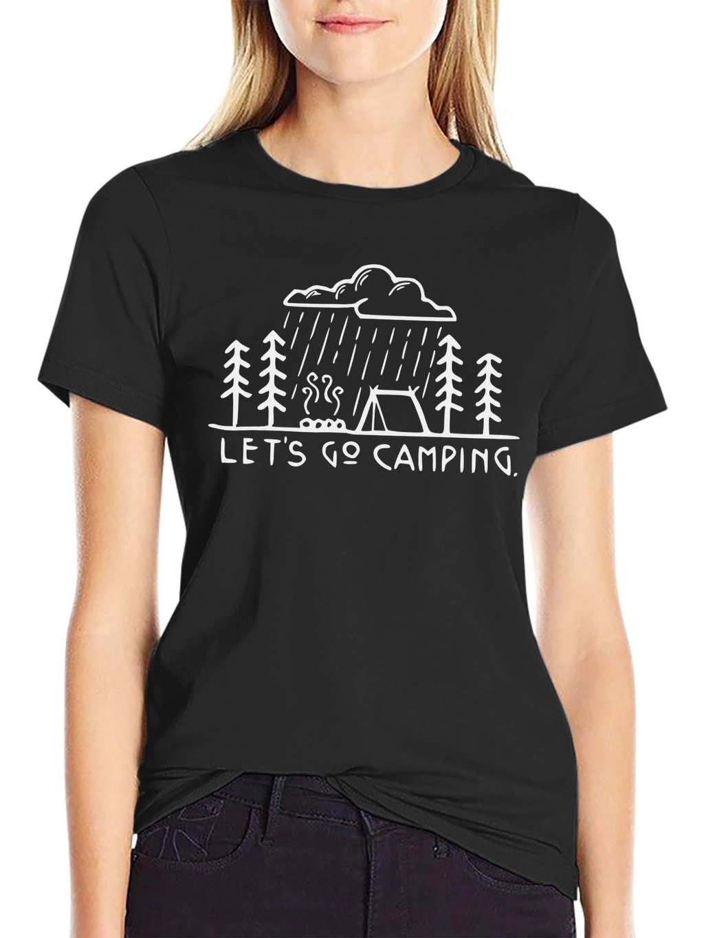 Lets Go Camping Black T-Shirt
