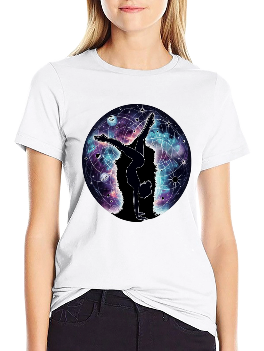 Cosmic Yoga T-Shirt - Black Graphic Tee