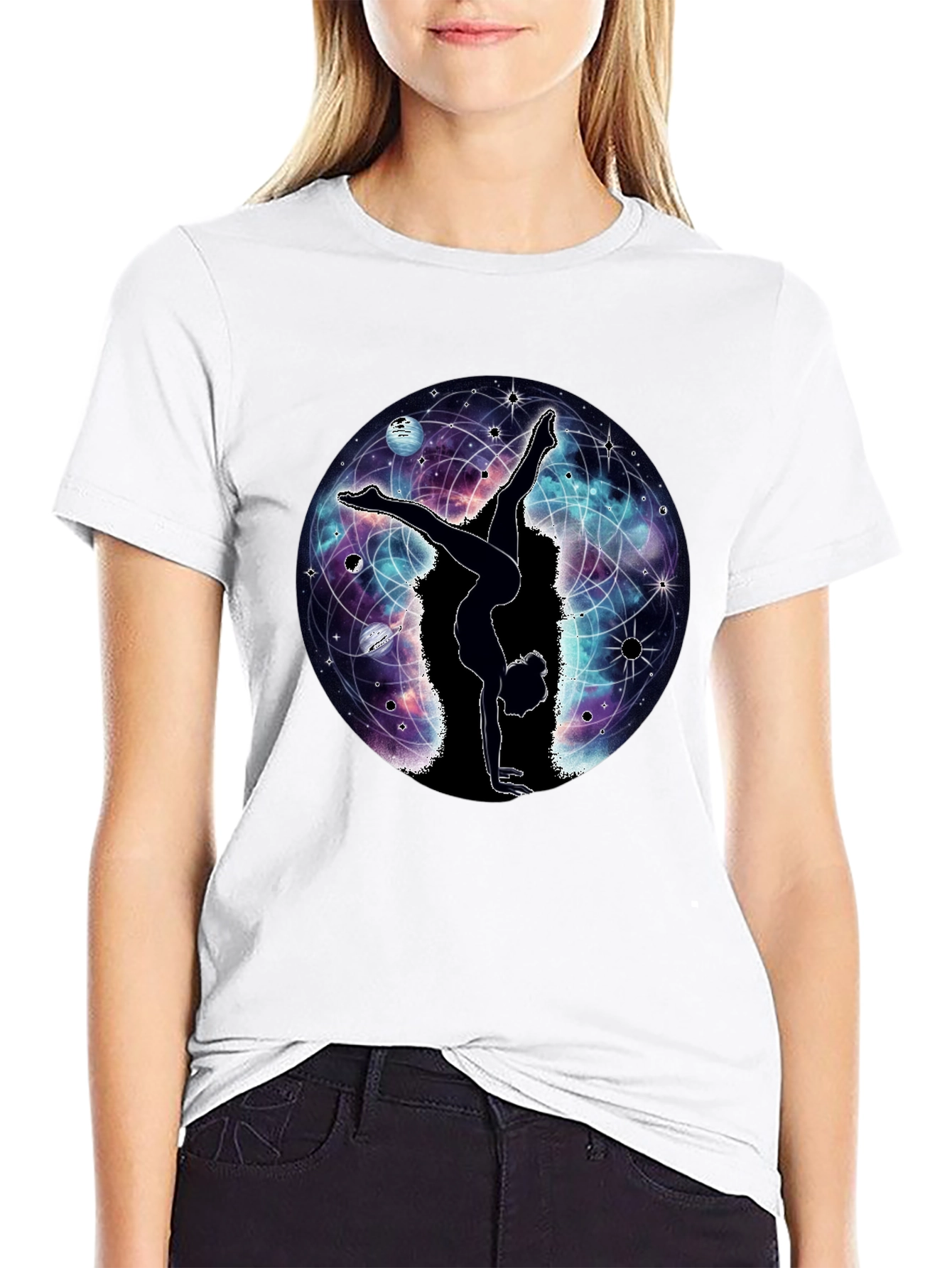 Cosmic Yoga T-Shirt - Black Graphic Tee