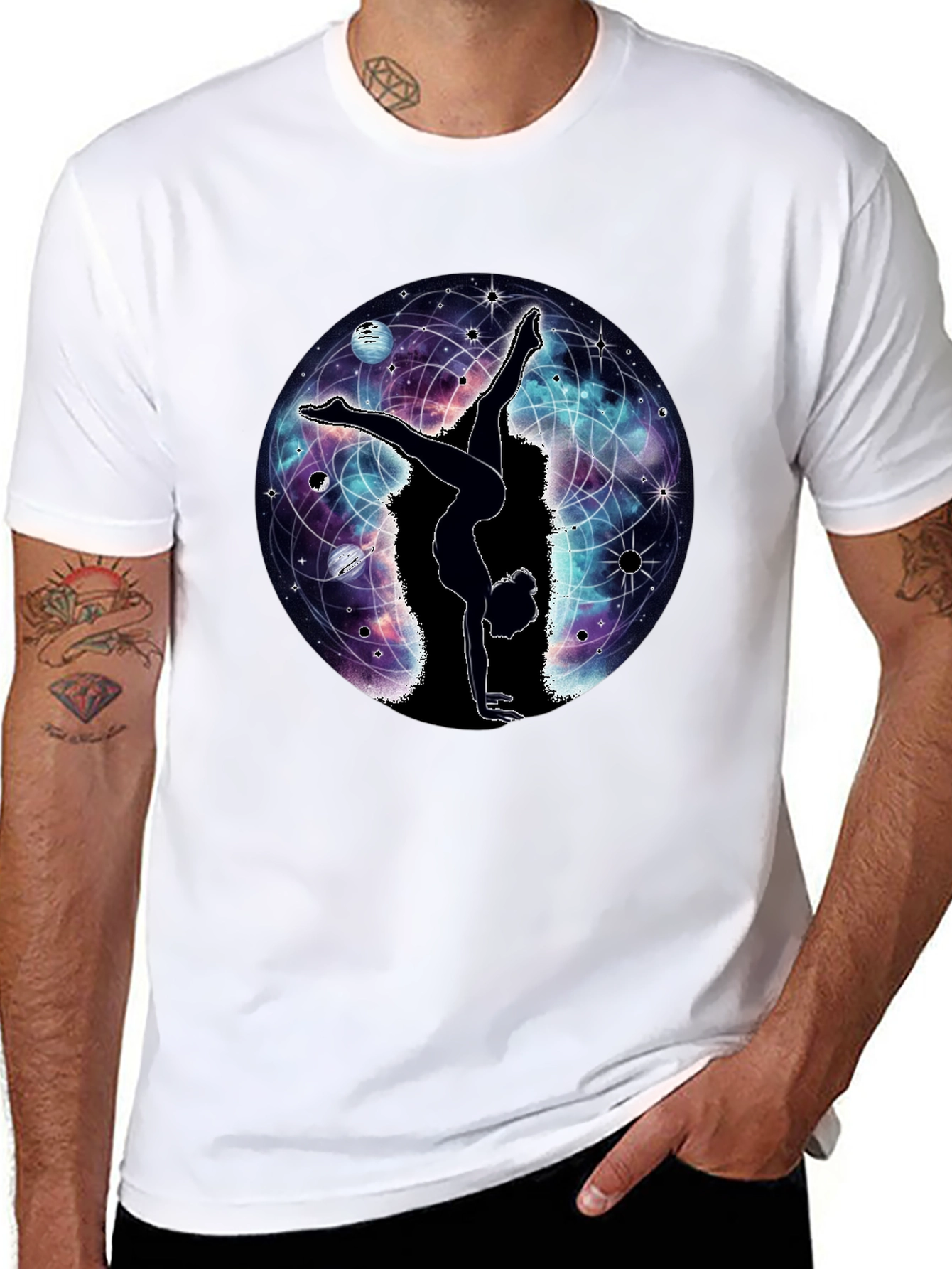 Cosmic Yoga T-Shirt - Black Graphic Tee