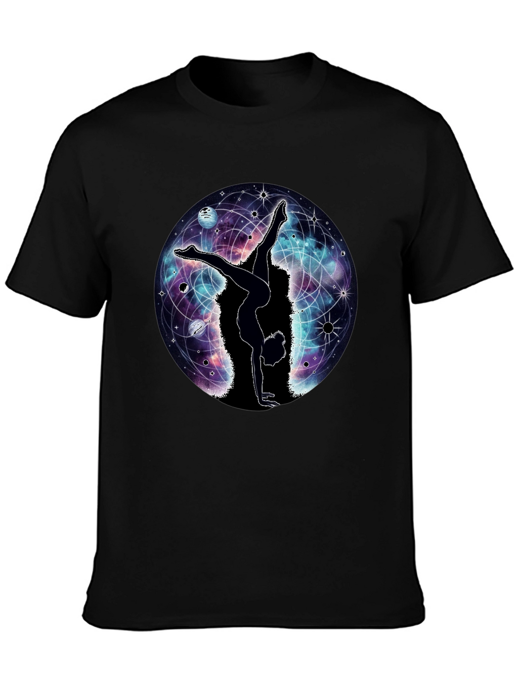 Cosmic Yoga T-Shirt - Black Graphic Tee