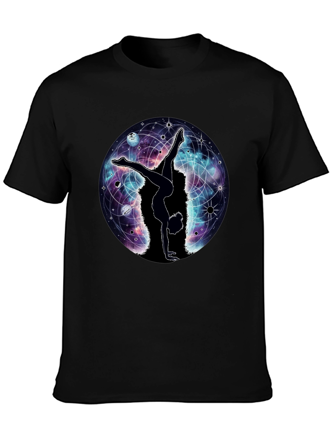 Cosmic Yoga T-Shirt - Black Graphic Tee