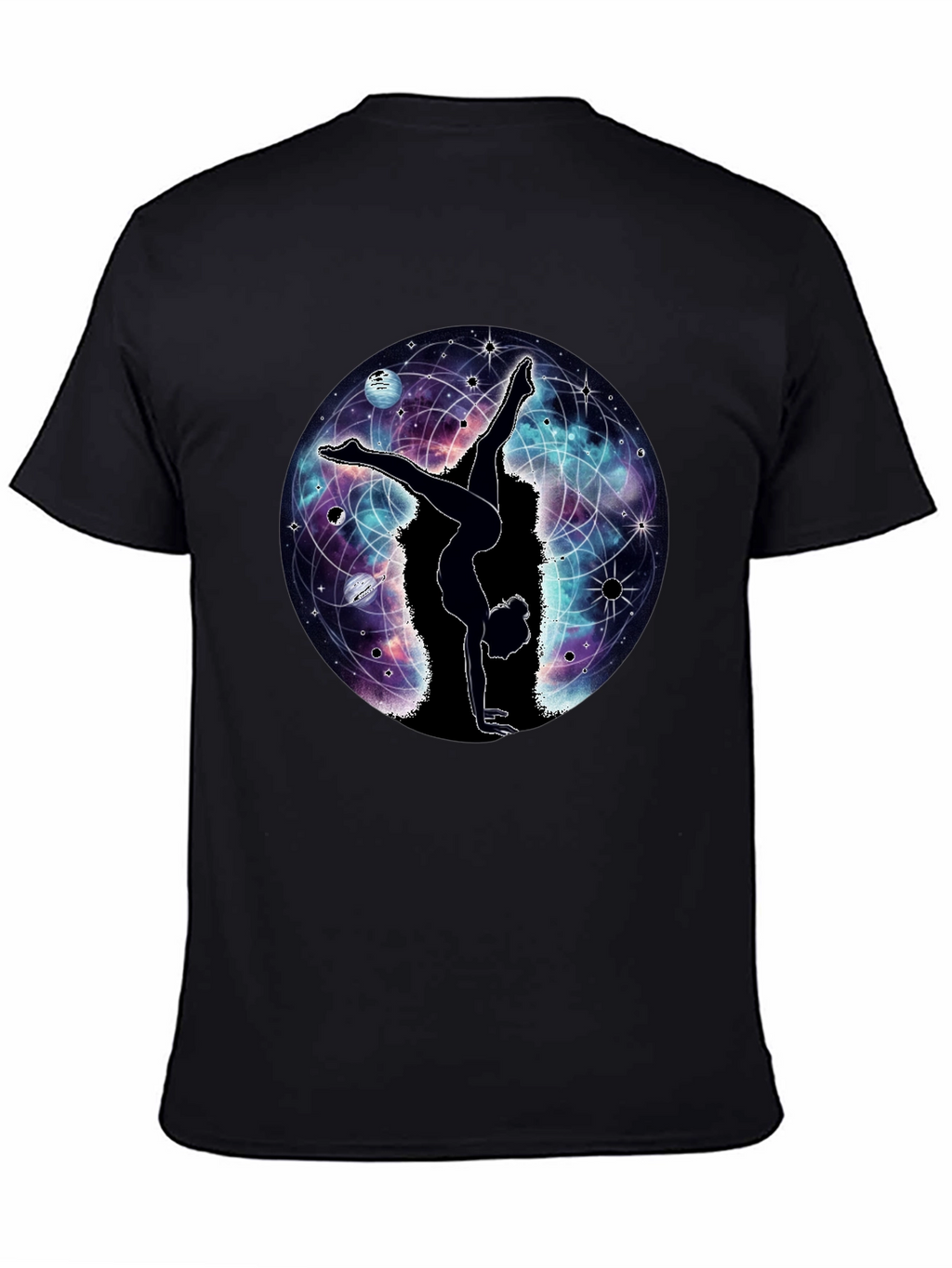 Cosmic Yoga T-Shirt - Black Graphic Tee