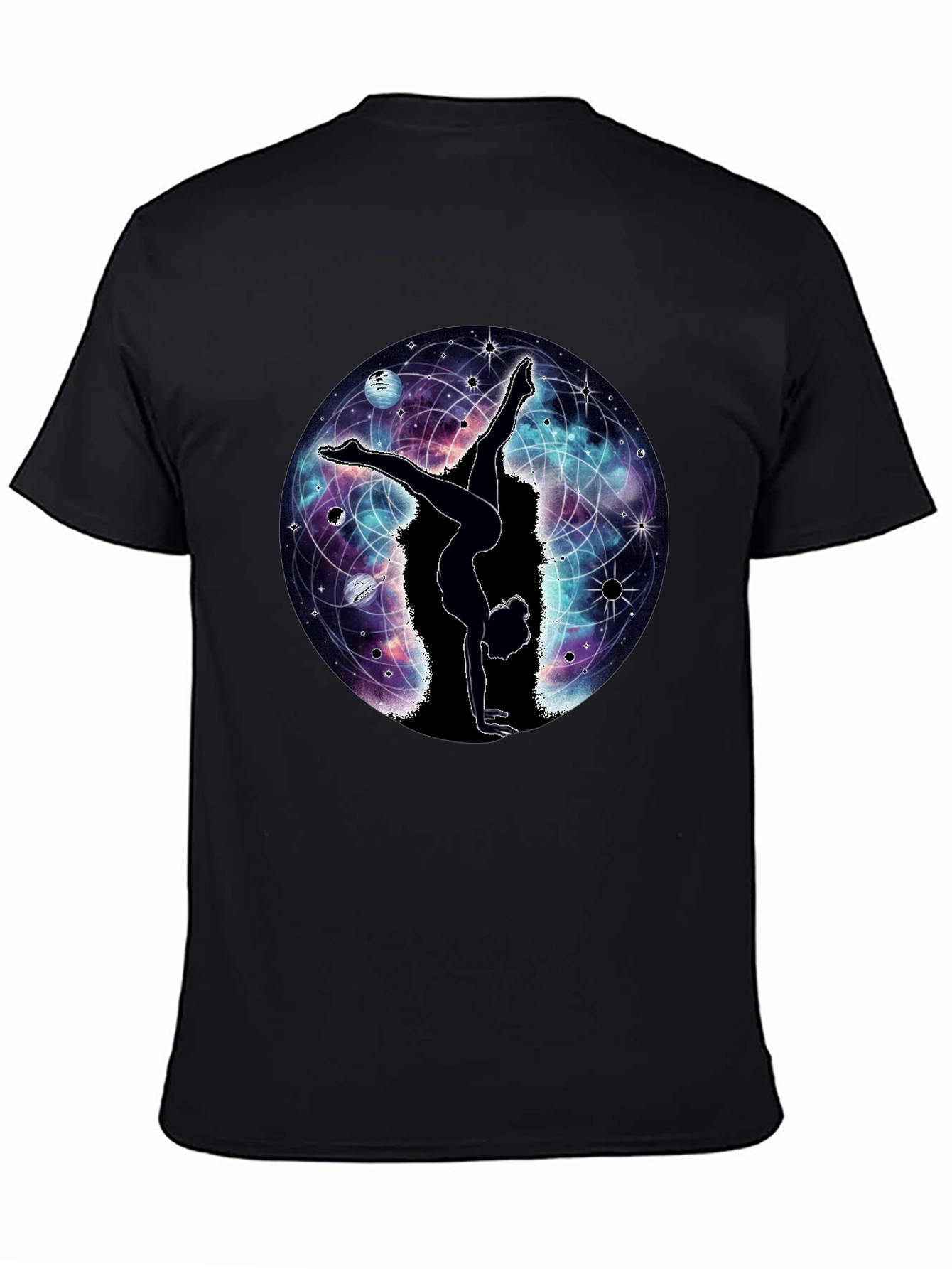 Cosmic Yoga T-Shirt - Black Graphic Tee